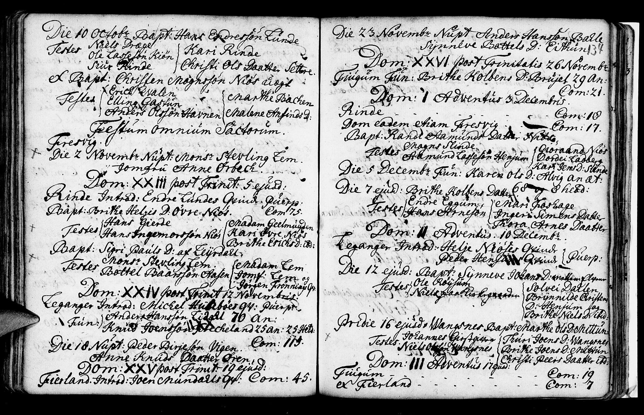 Leikanger sokneprestembete, SAB/A-81001: Parish register (official) no. A 2, 1735-1756, p. 134