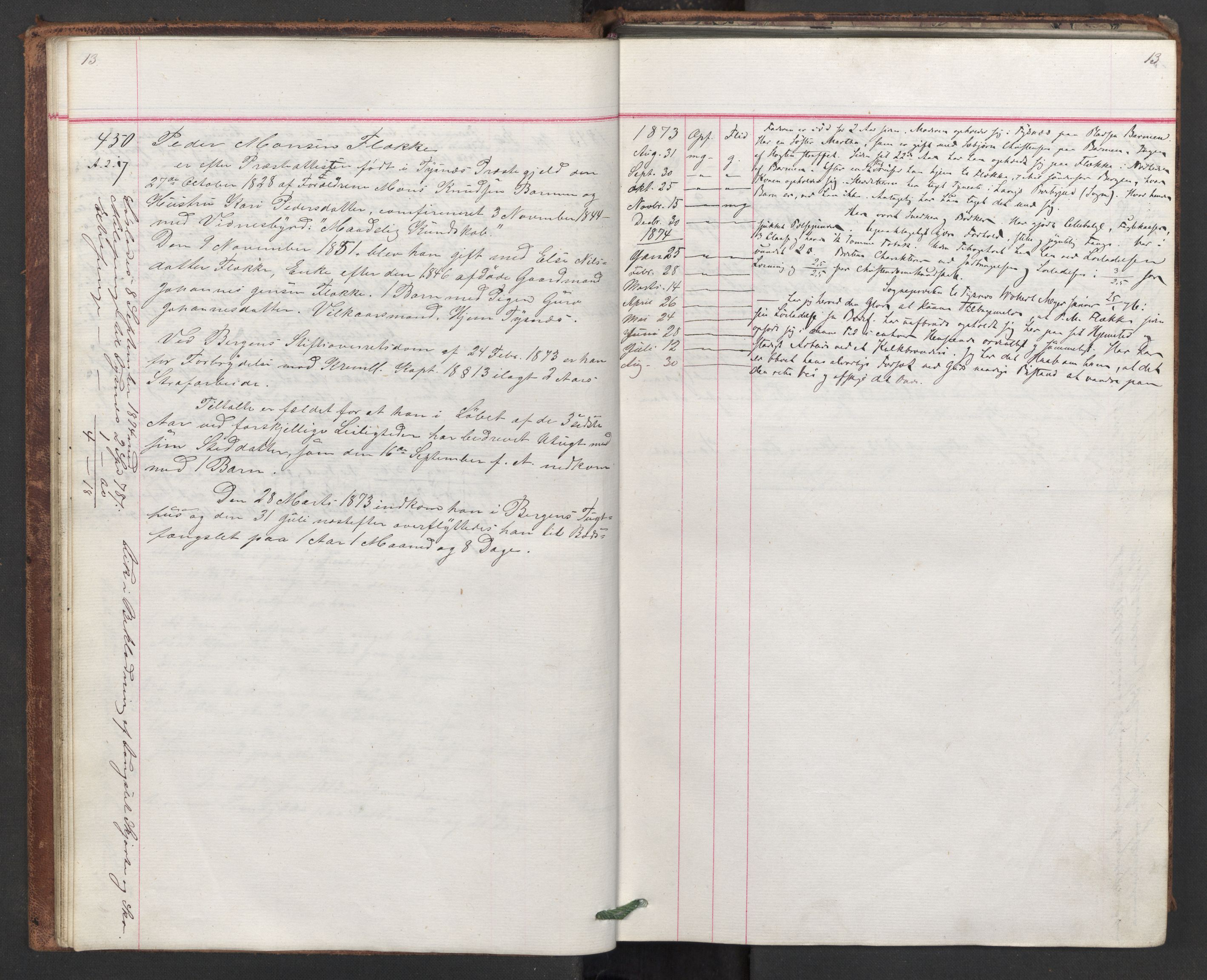 Botsfengslet, AV/RA-S-1539/D/Db/Dbb/L0015: 438e - 727e, 1873-1875, p. 13