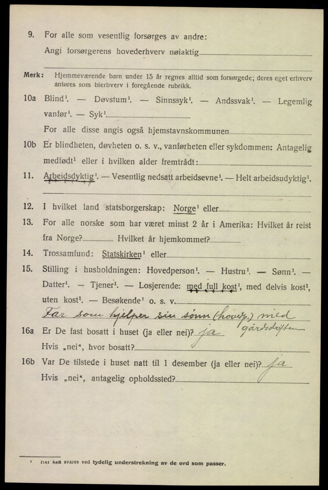 SAK, 1920 census for Sør-Audnedal, 1920, p. 1630