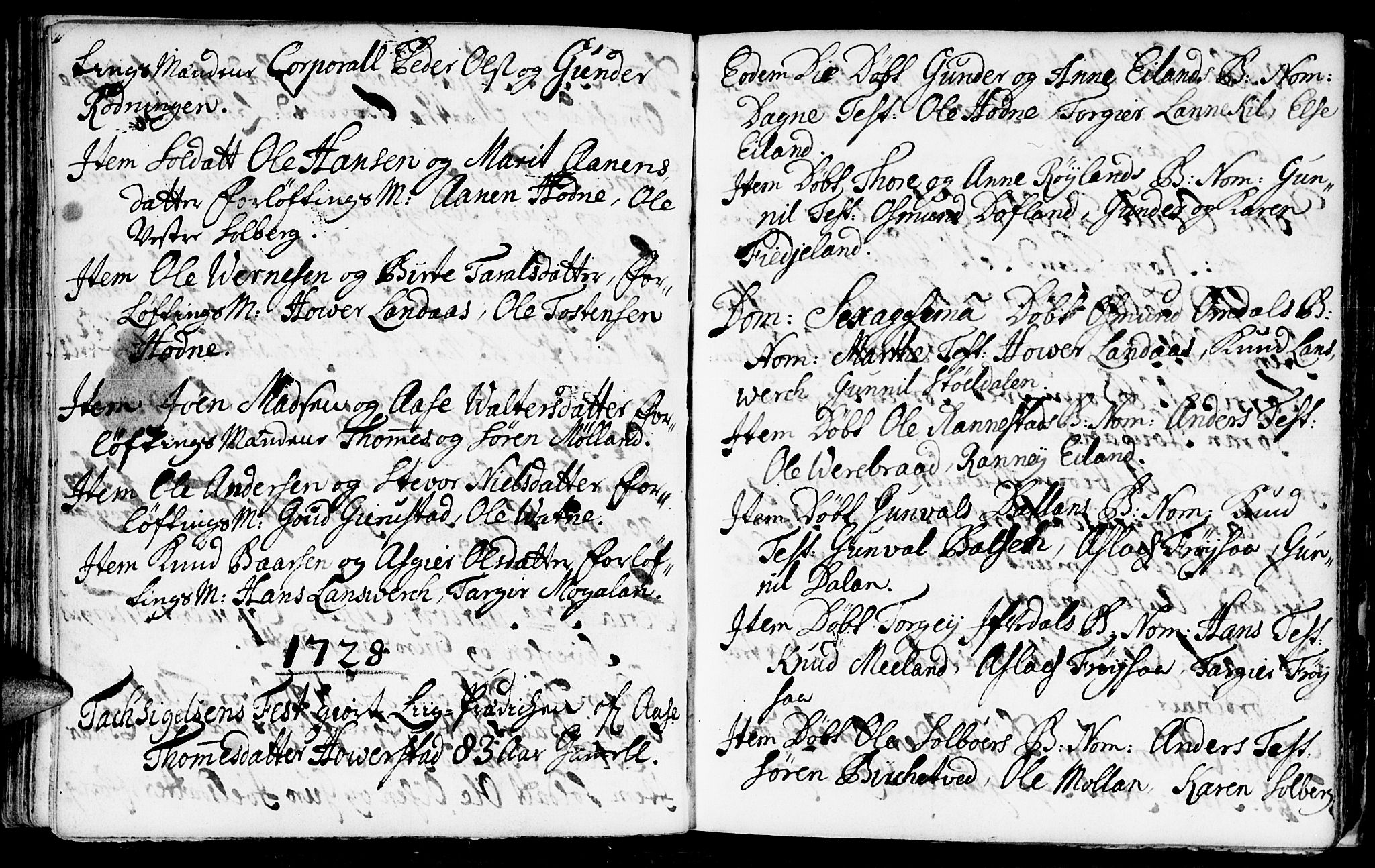 Evje sokneprestkontor, AV/SAK-1111-0008/F/Fa/Fac/L0001: Parish register (official) no. A 1, 1705-1764, p. 114-115