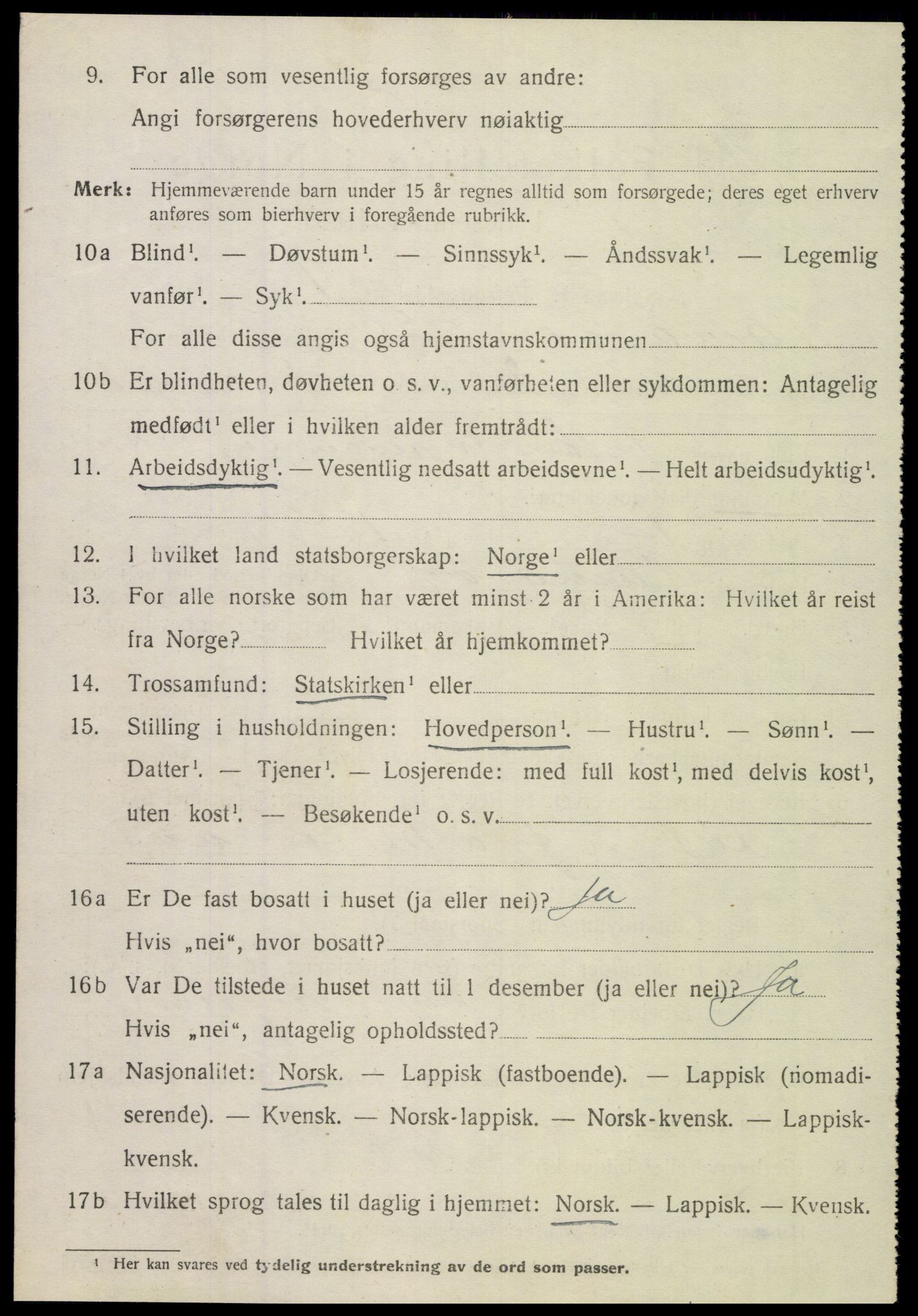 SAT, 1920 census for Hamarøy, 1920, p. 5229