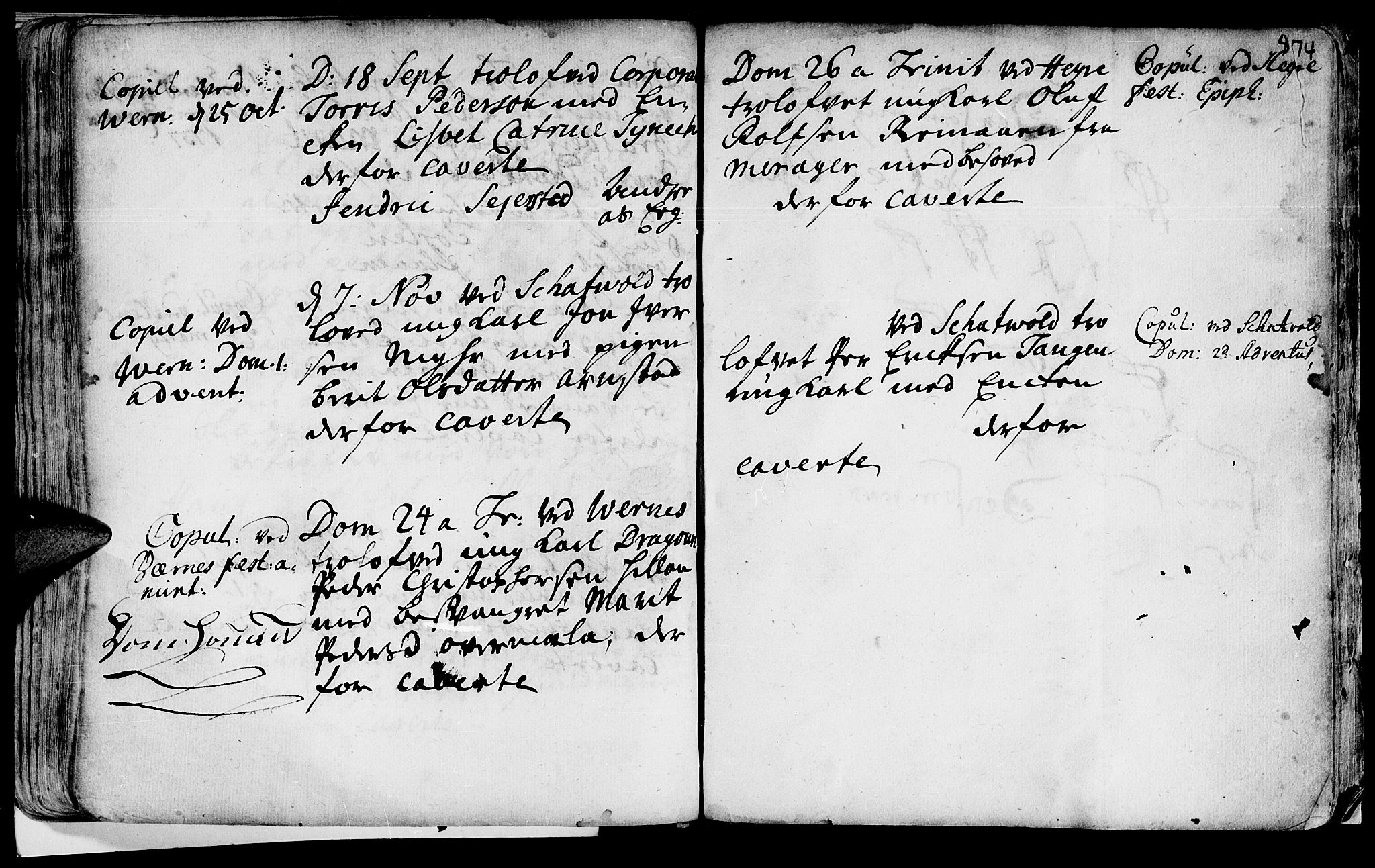 Ministerialprotokoller, klokkerbøker og fødselsregistre - Nord-Trøndelag, SAT/A-1458/709/L0055: Parish register (official) no. 709A03, 1730-1739, p. 873-874