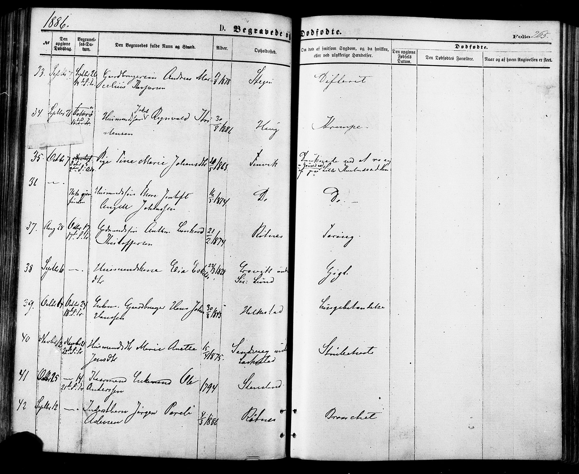 Ministerialprotokoller, klokkerbøker og fødselsregistre - Nordland, SAT/A-1459/855/L0802: Parish register (official) no. 855A10, 1875-1886, p. 265