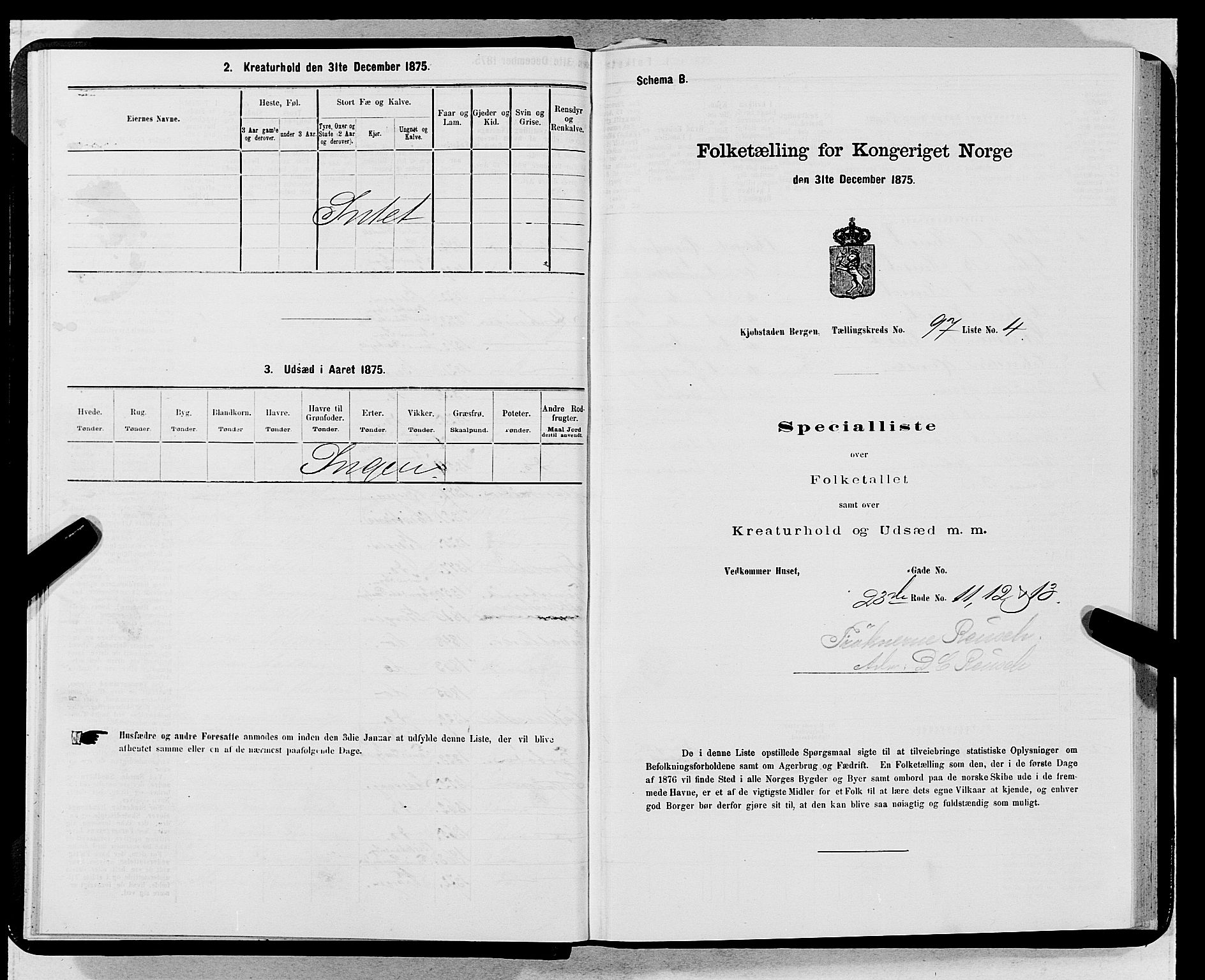 SAB, 1875 census for 1301 Bergen, 1875, p. 5227