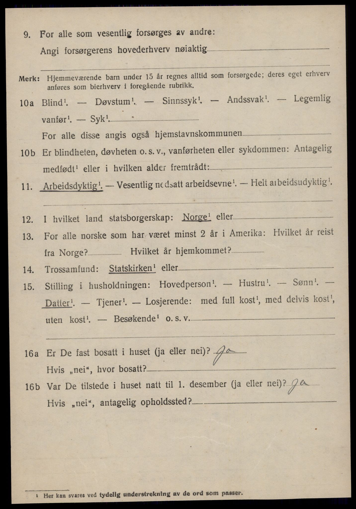 SAT, 1920 census for Vestnes, 1920, p. 5116