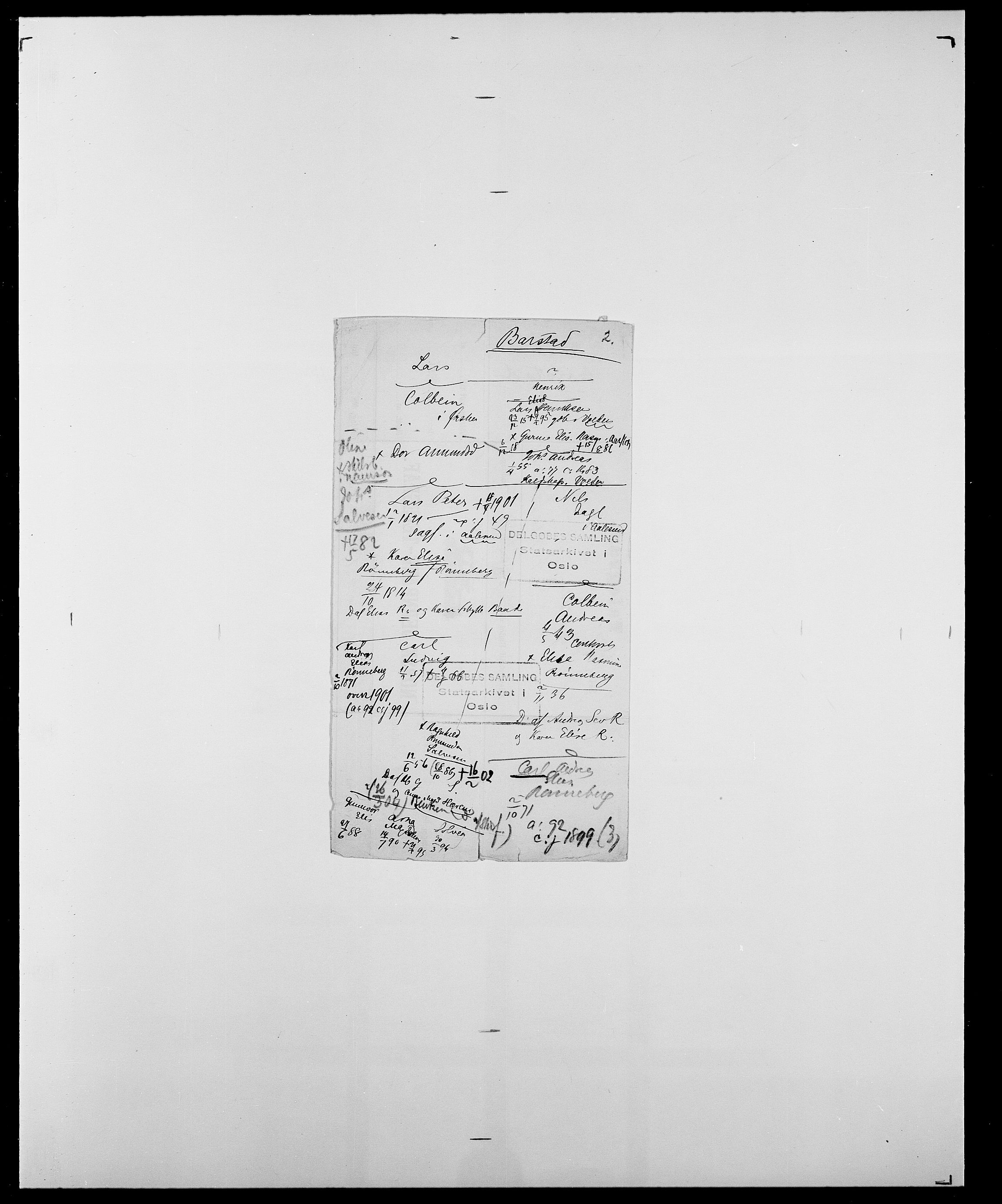 Delgobe, Charles Antoine - samling, AV/SAO-PAO-0038/D/Da/L0003: Barca - Bergen, p. 373