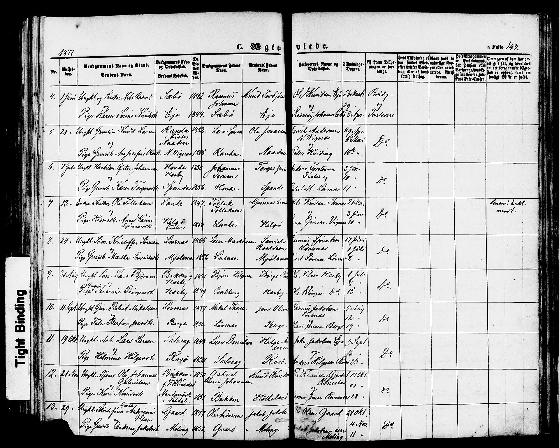 Finnøy sokneprestkontor, AV/SAST-A-101825/H/Ha/Haa/L0008: Parish register (official) no. A 8, 1863-1878, p. 143