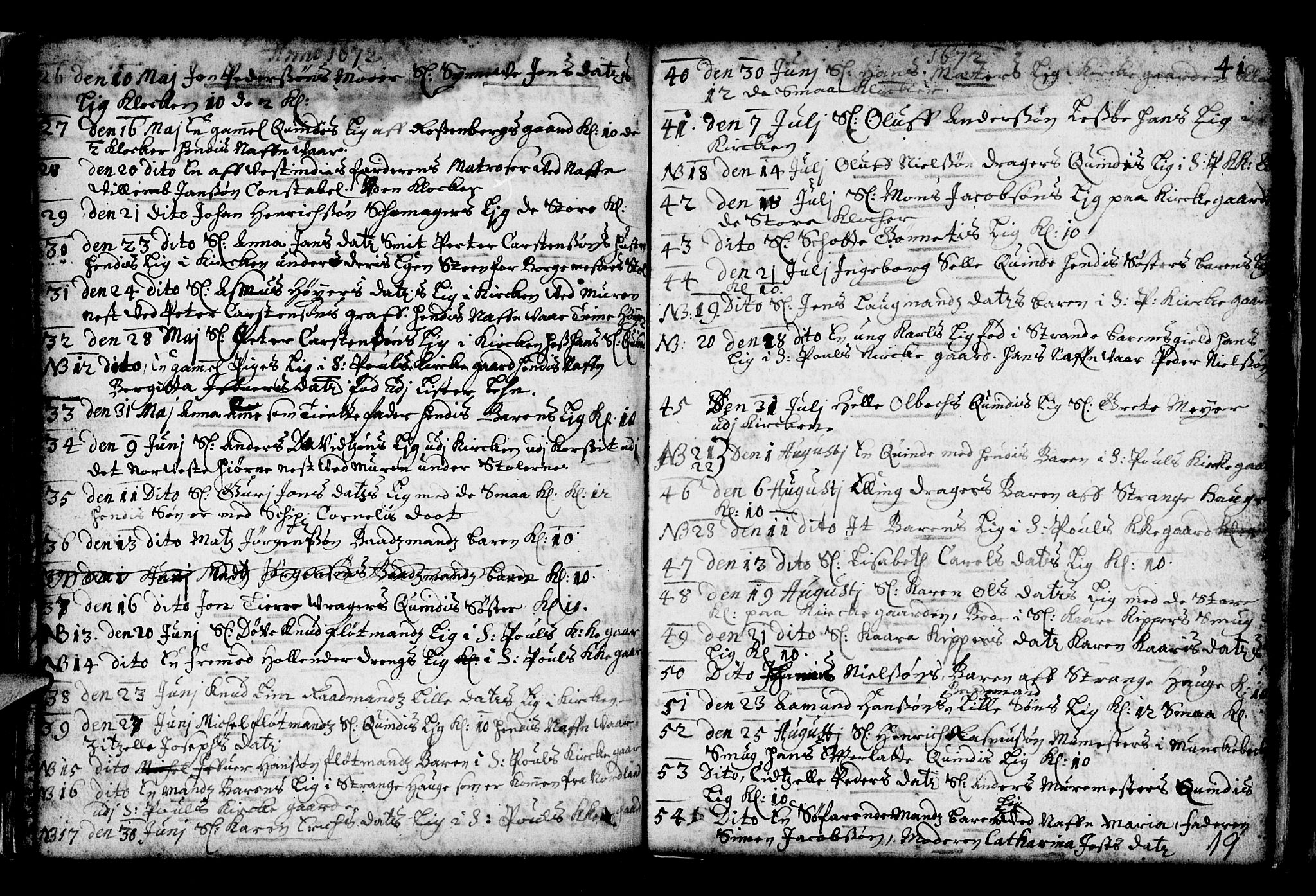 Nykirken Sokneprestembete, AV/SAB-A-77101/H/Haa/L0001: Parish register (official) no. A 1, 1668-1820, p. 19