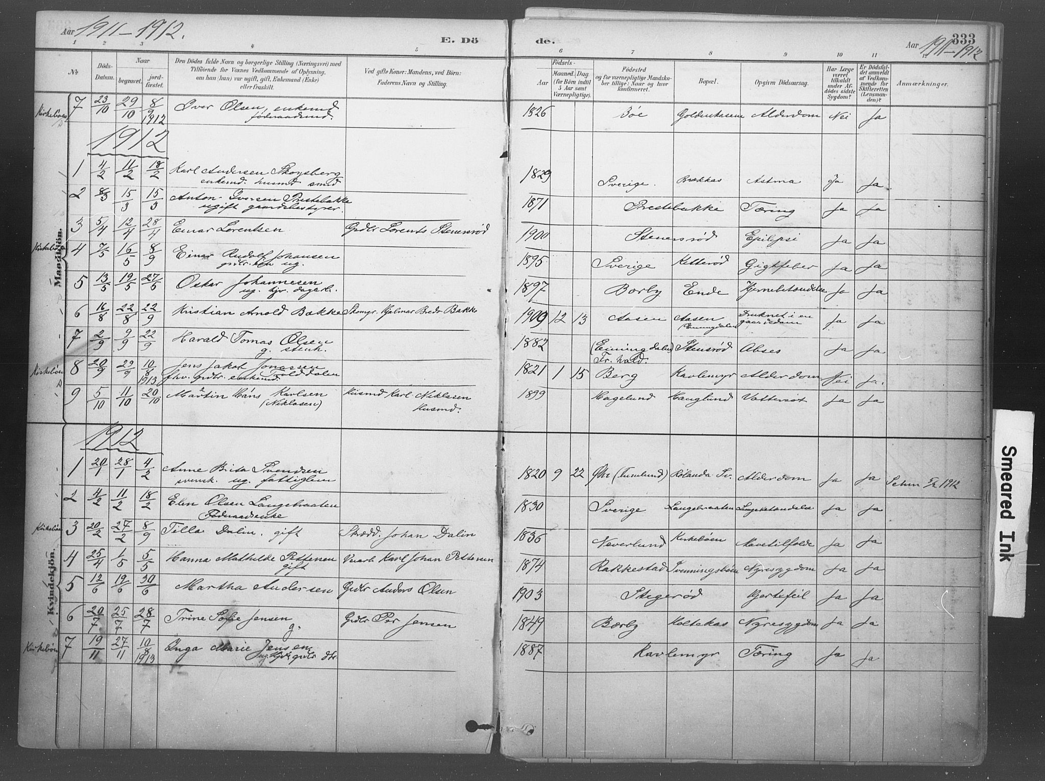 Idd prestekontor Kirkebøker, SAO/A-10911/F/Fb/L0002: Parish register (official) no. II 2, 1882-1923, p. 333