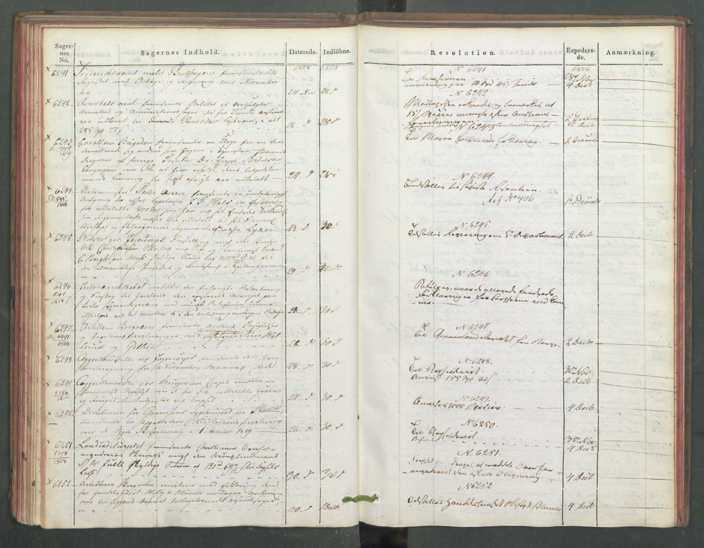 Armédepartementet, AV/RA-RAFA-3493/C/Ca/L0016: 6. Departements Journal, 1818