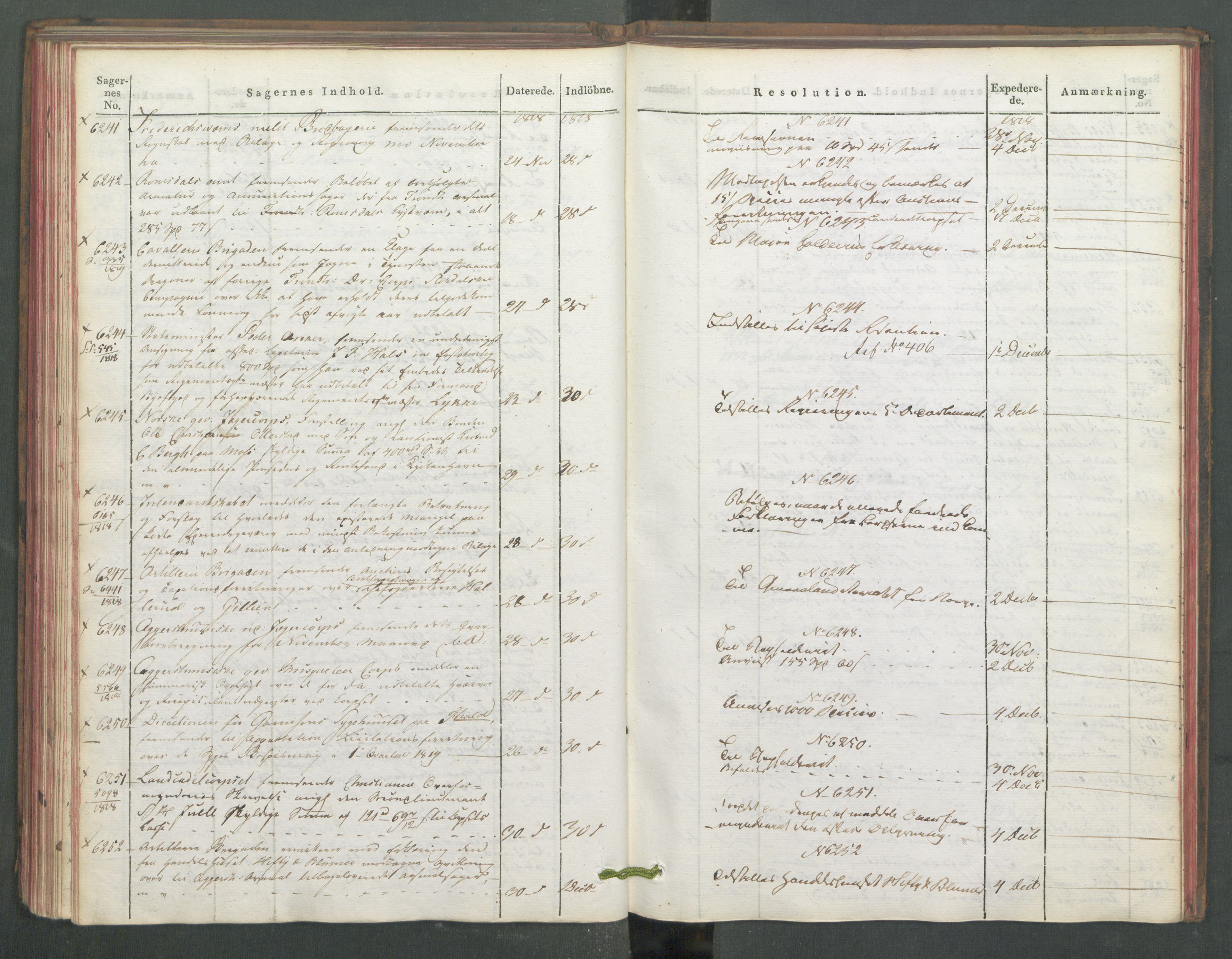 Armédepartementet, RA/RAFA-3493/C/Ca/L0016: 6. Departements Journal, 1818