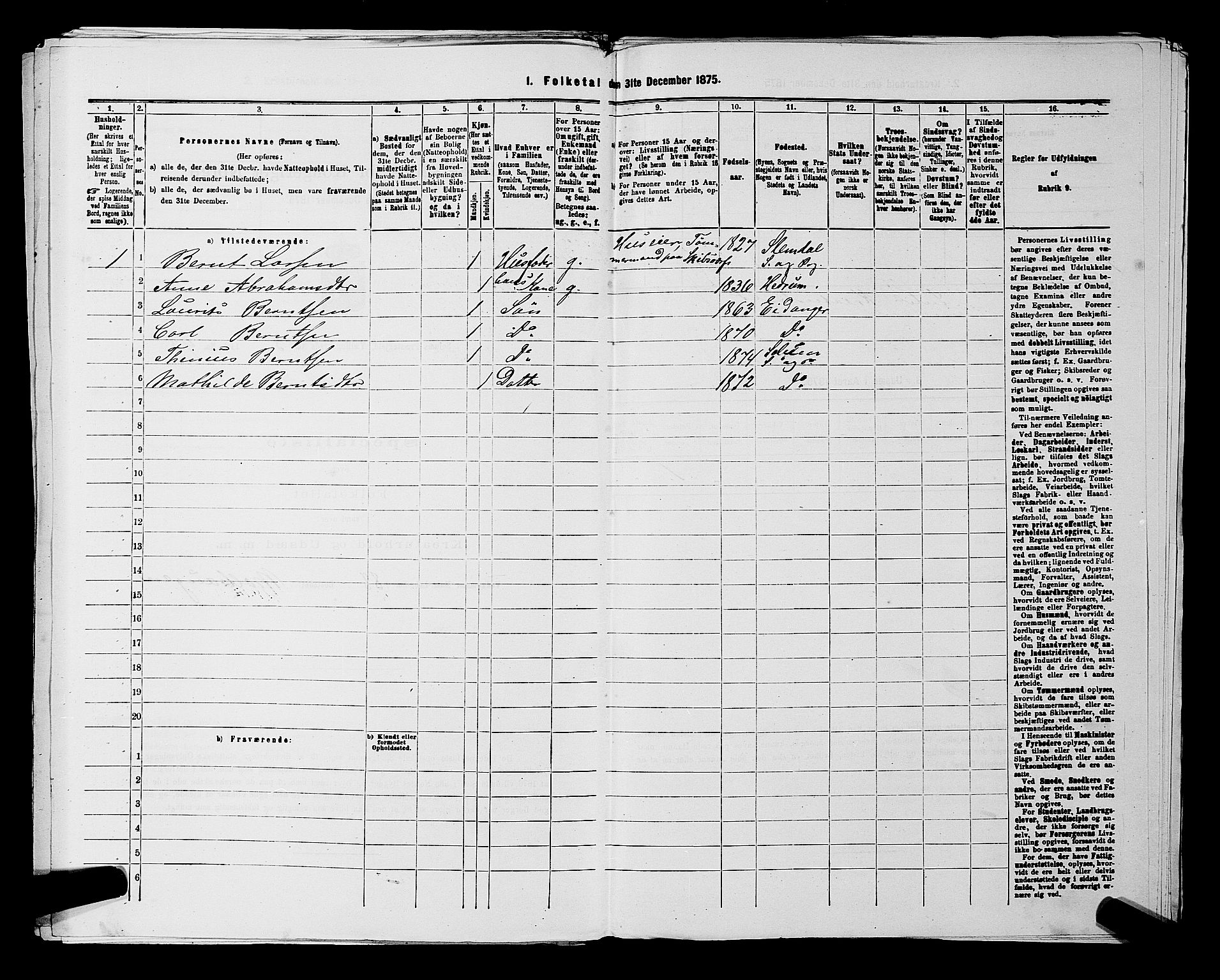 SAKO, 1875 census for 0818P Solum, 1875, p. 662