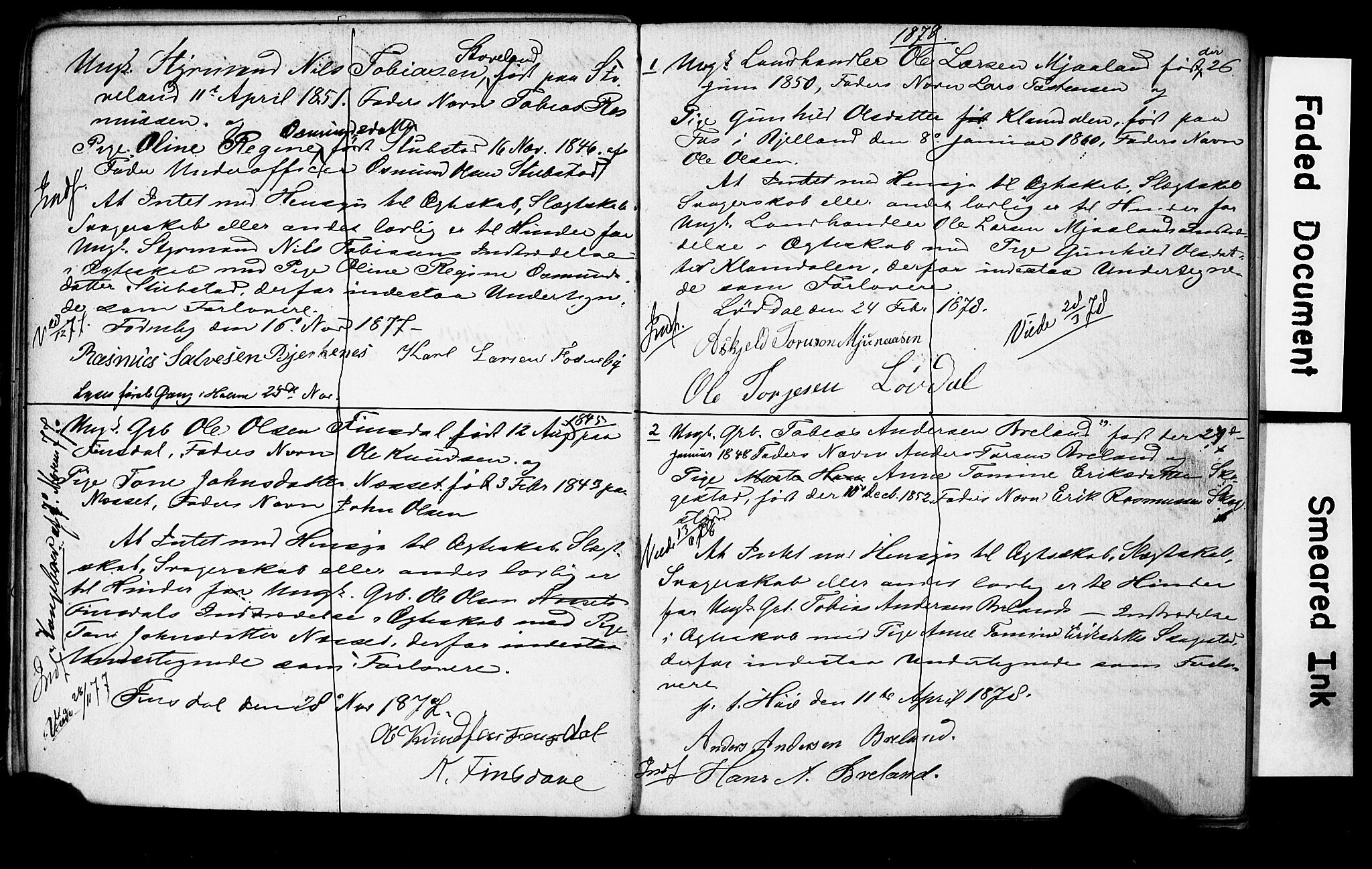 Holum sokneprestkontor, SAK/1111-0022/F/Fe/L0003: Banns register no. II 5 3, 1875-1891, p. 19