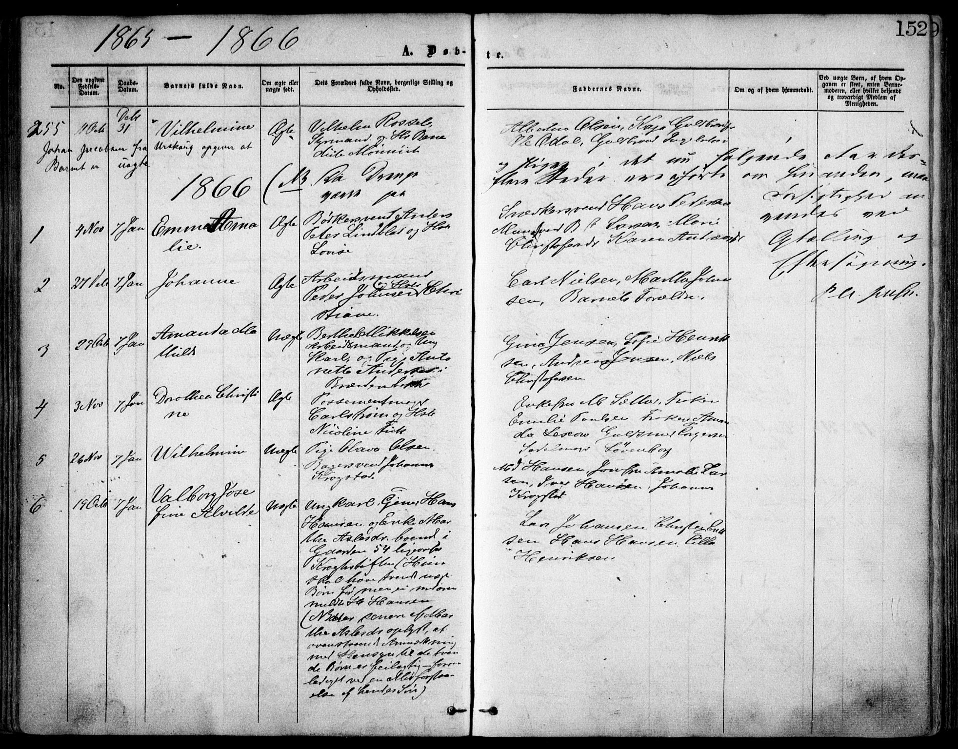 Oslo domkirke Kirkebøker, SAO/A-10752/F/Fa/L0016: Parish register (official) no. 16, 1863-1871, p. 152