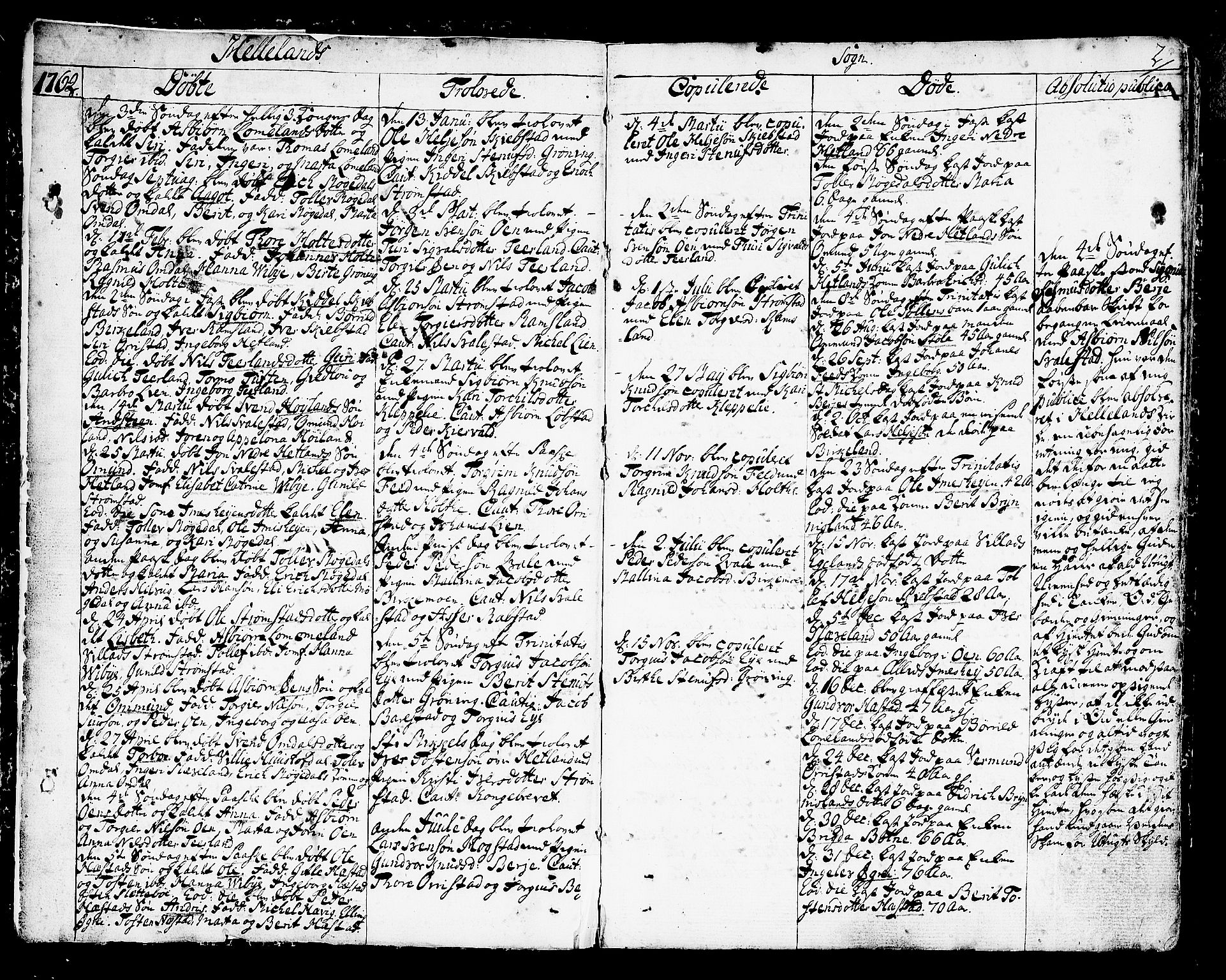 Helleland sokneprestkontor, SAST/A-101810: Parish register (official) no. A 2 /1, 1762-1791, p. 2