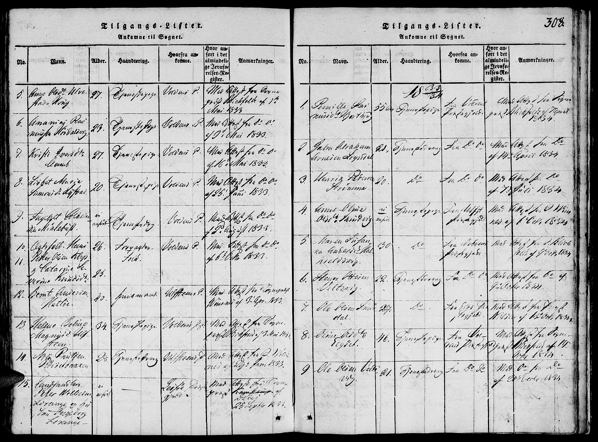 Ministerialprotokoller, klokkerbøker og fødselsregistre - Møre og Romsdal, AV/SAT-A-1454/507/L0069: Parish register (official) no. 507A04, 1816-1841, p. 308