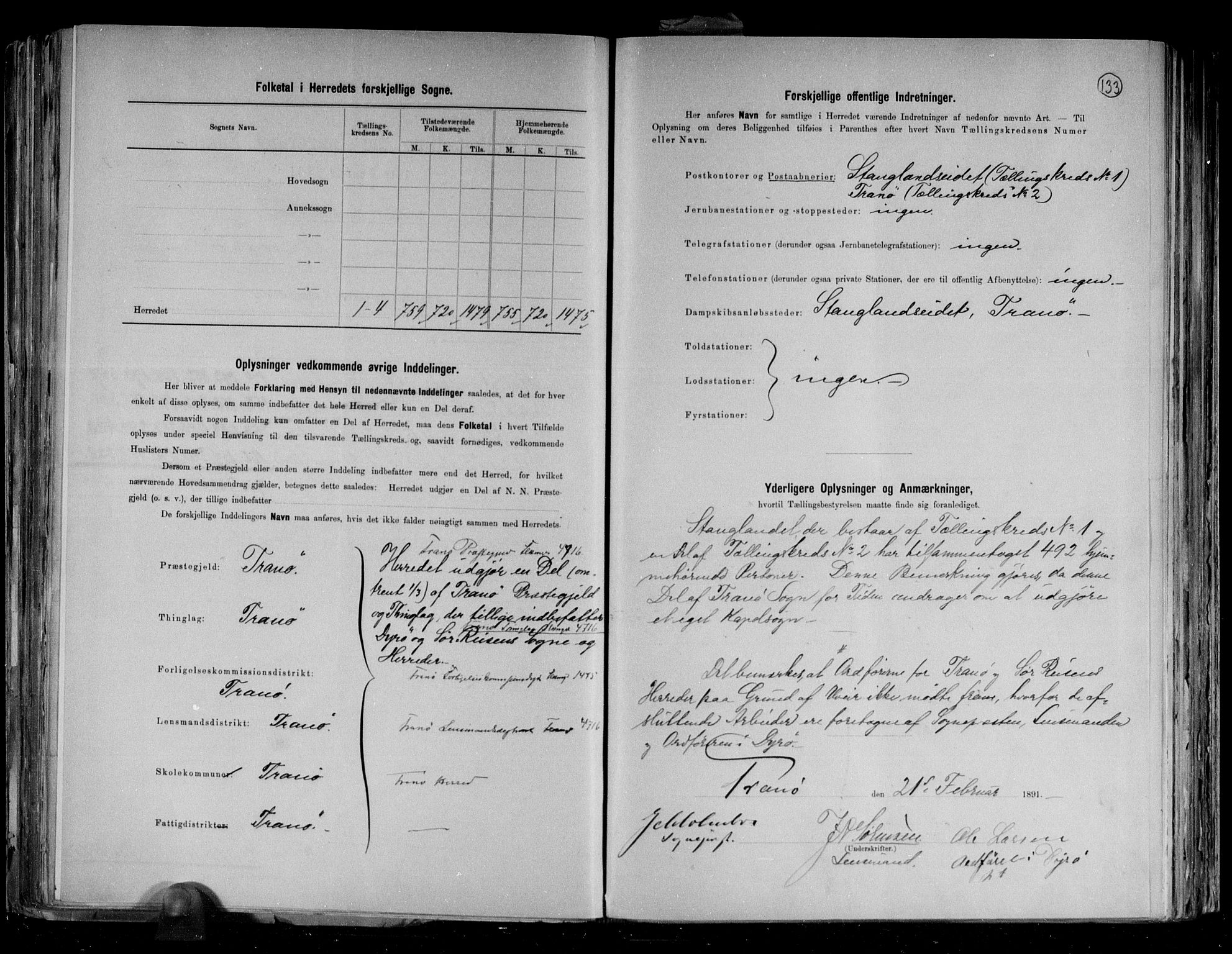 RA, 1891 census for 1927 Tranøy, 1891, p. 3