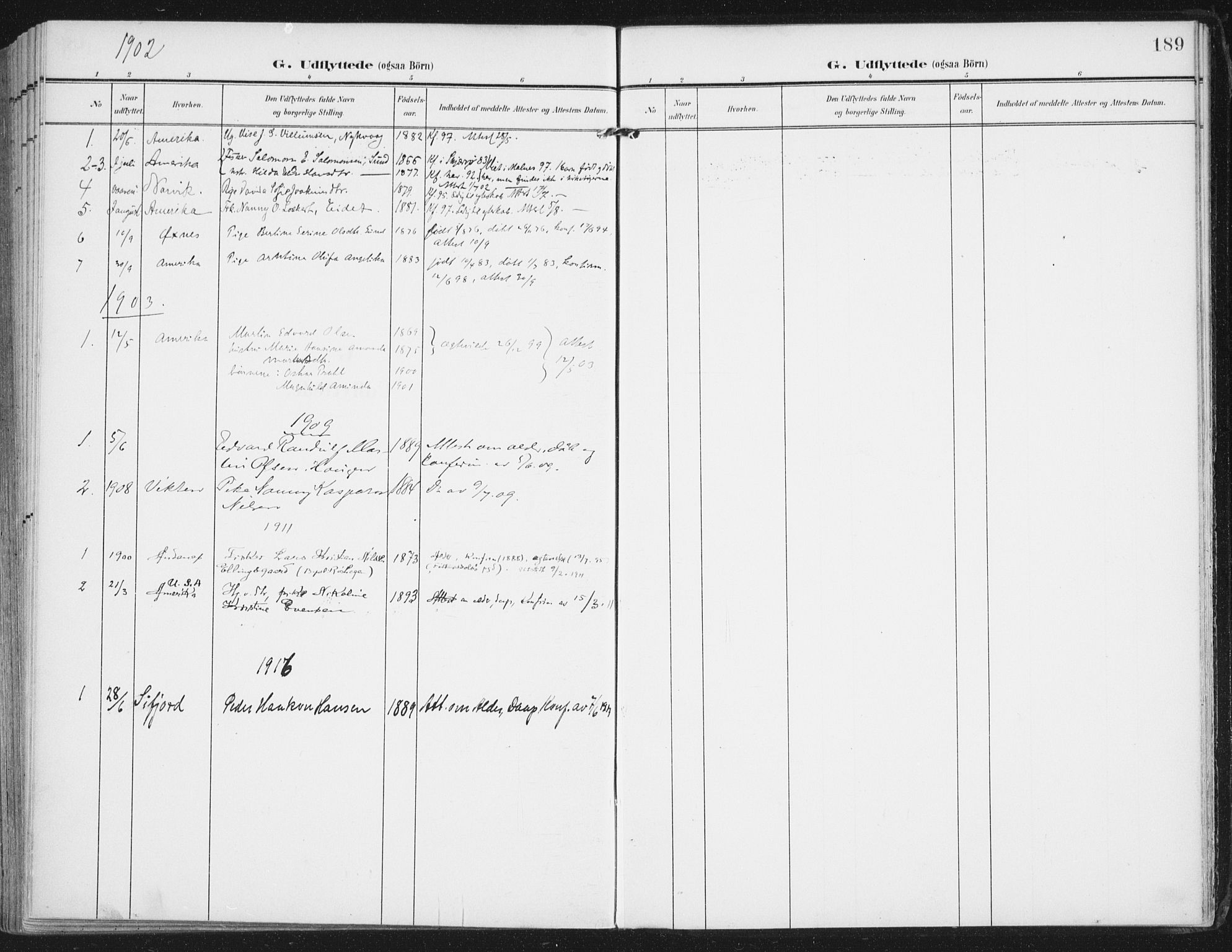 Ministerialprotokoller, klokkerbøker og fødselsregistre - Nordland, SAT/A-1459/892/L1321: Parish register (official) no. 892A02, 1902-1918, p. 189