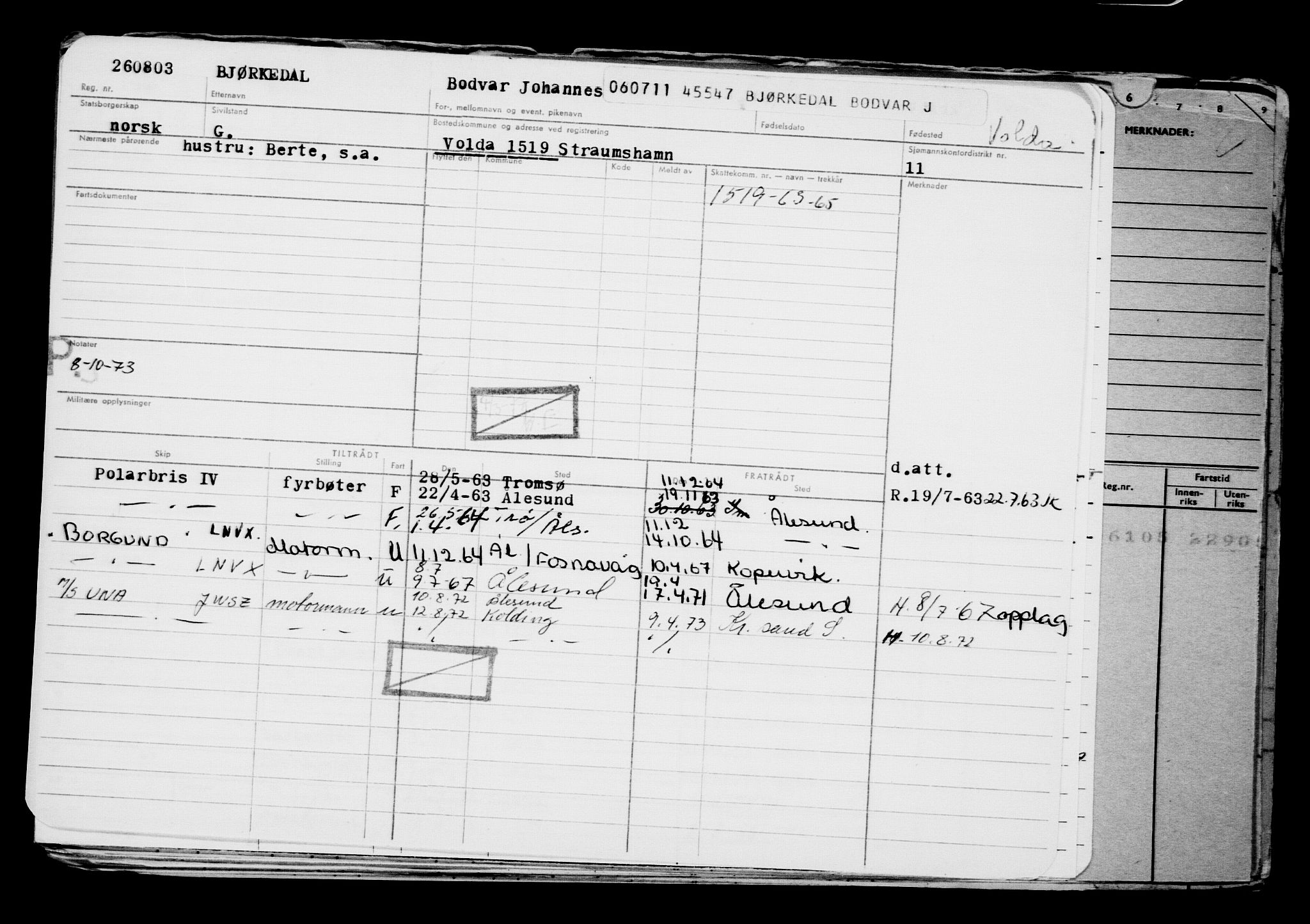 Direktoratet for sjømenn, AV/RA-S-3545/G/Gb/L0098: Hovedkort, 1911, p. 108