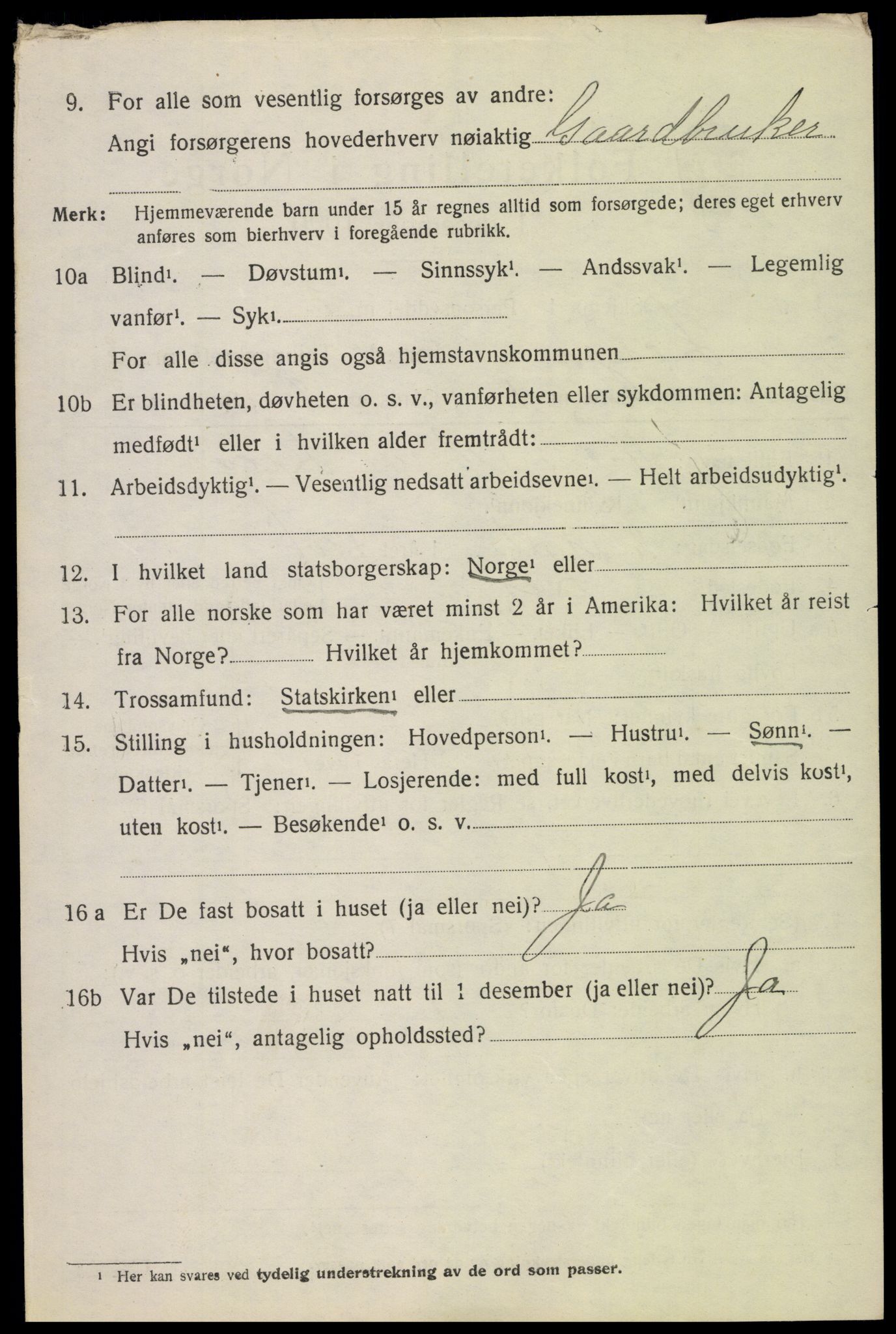 SAH, 1920 census for Lesja, 1920, p. 1999