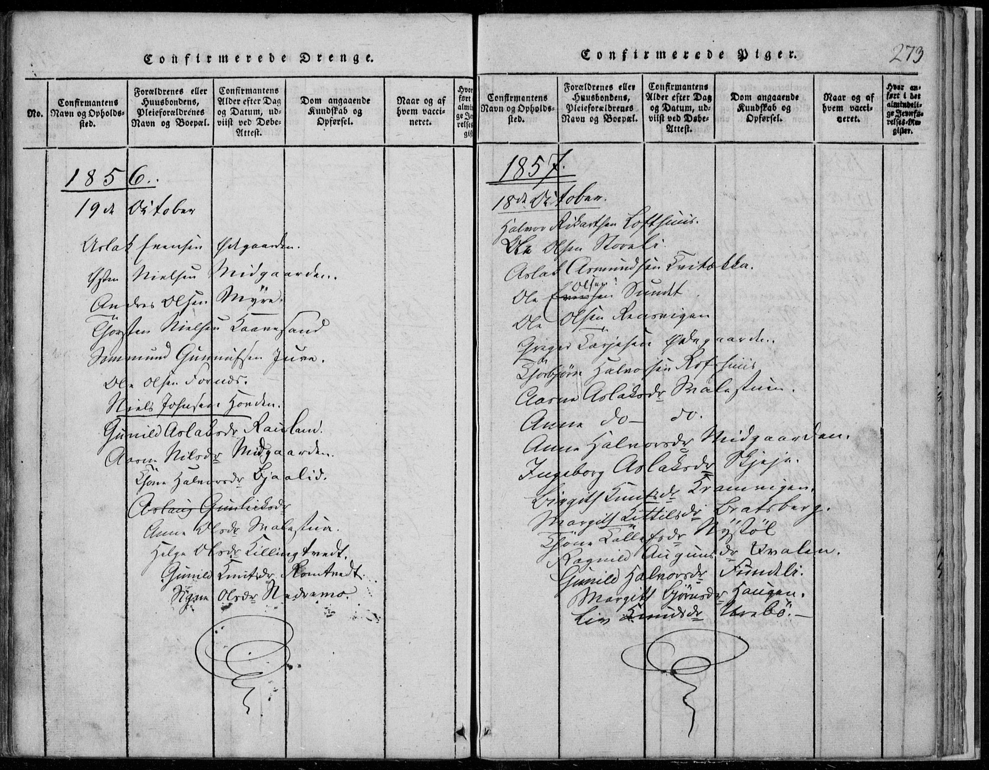 Rauland kirkebøker, AV/SAKO-A-292/F/Fa/L0001: Parish register (official) no. I 1, 1814-1859, p. 273