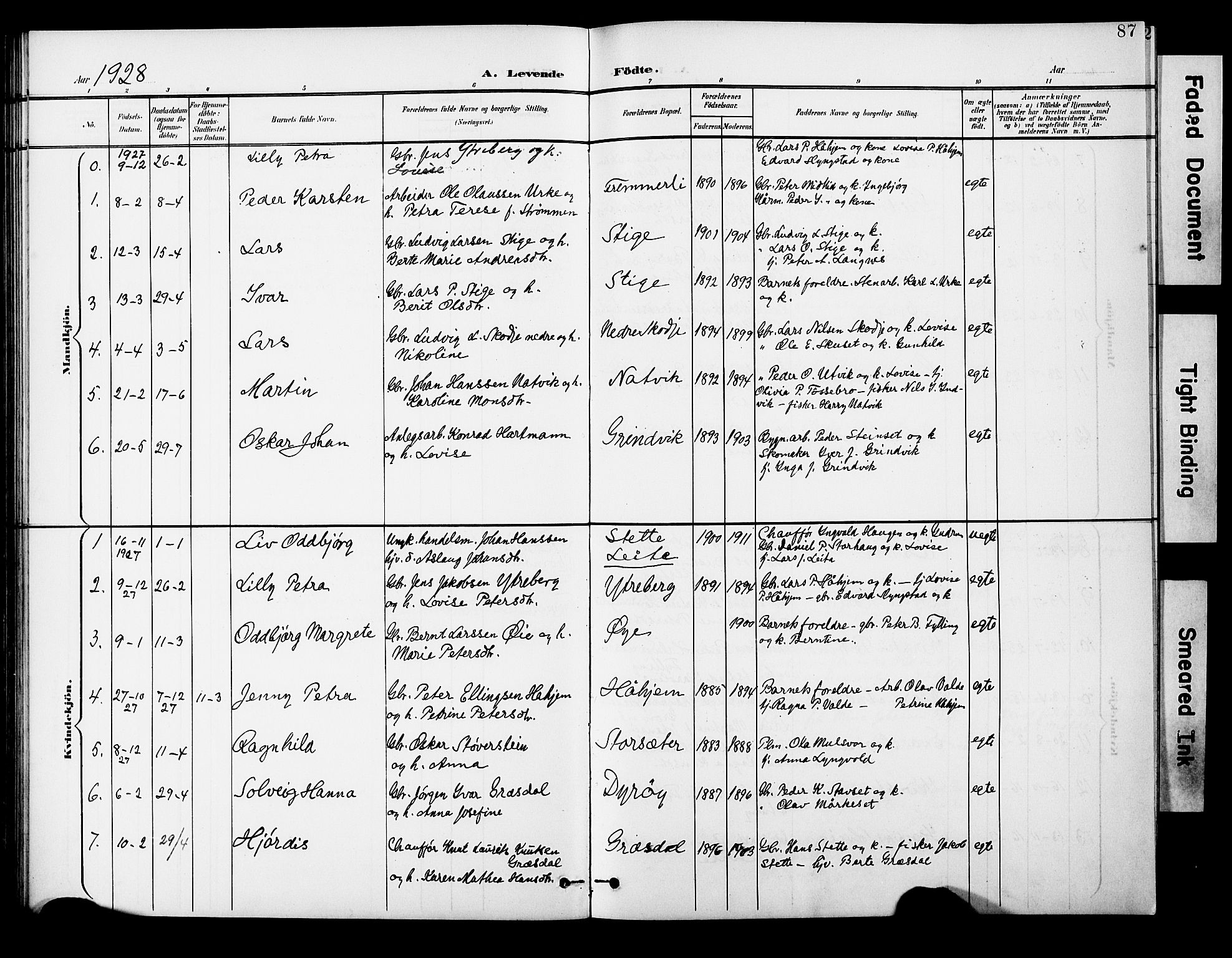 Ministerialprotokoller, klokkerbøker og fødselsregistre - Møre og Romsdal, AV/SAT-A-1454/524/L0366: Parish register (copy) no. 524C07, 1900-1931, p. 87