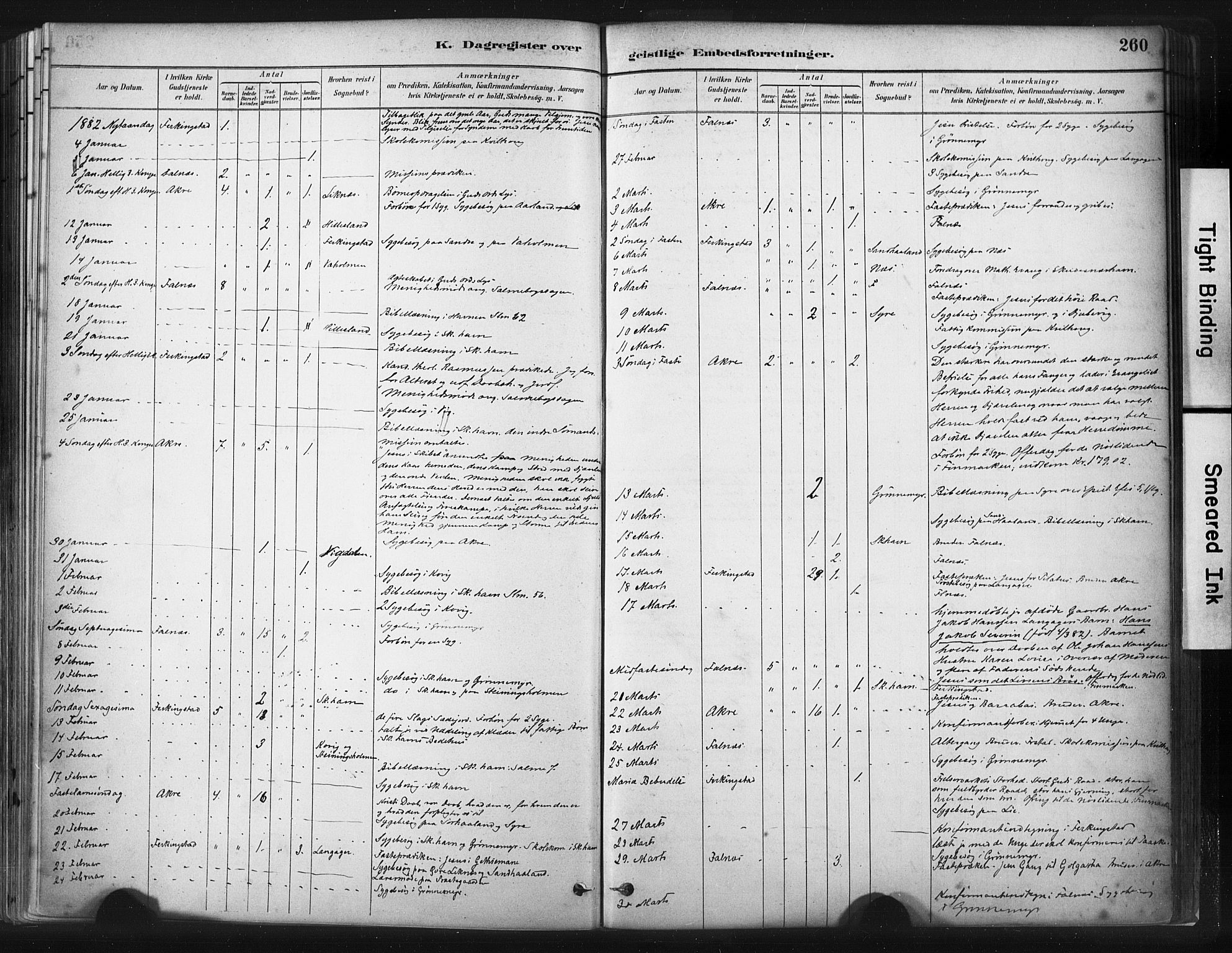 Skudenes sokneprestkontor, SAST/A -101849/H/Ha/Haa/L0009: Parish register (official) no. A 6, 1882-1912, p. 260