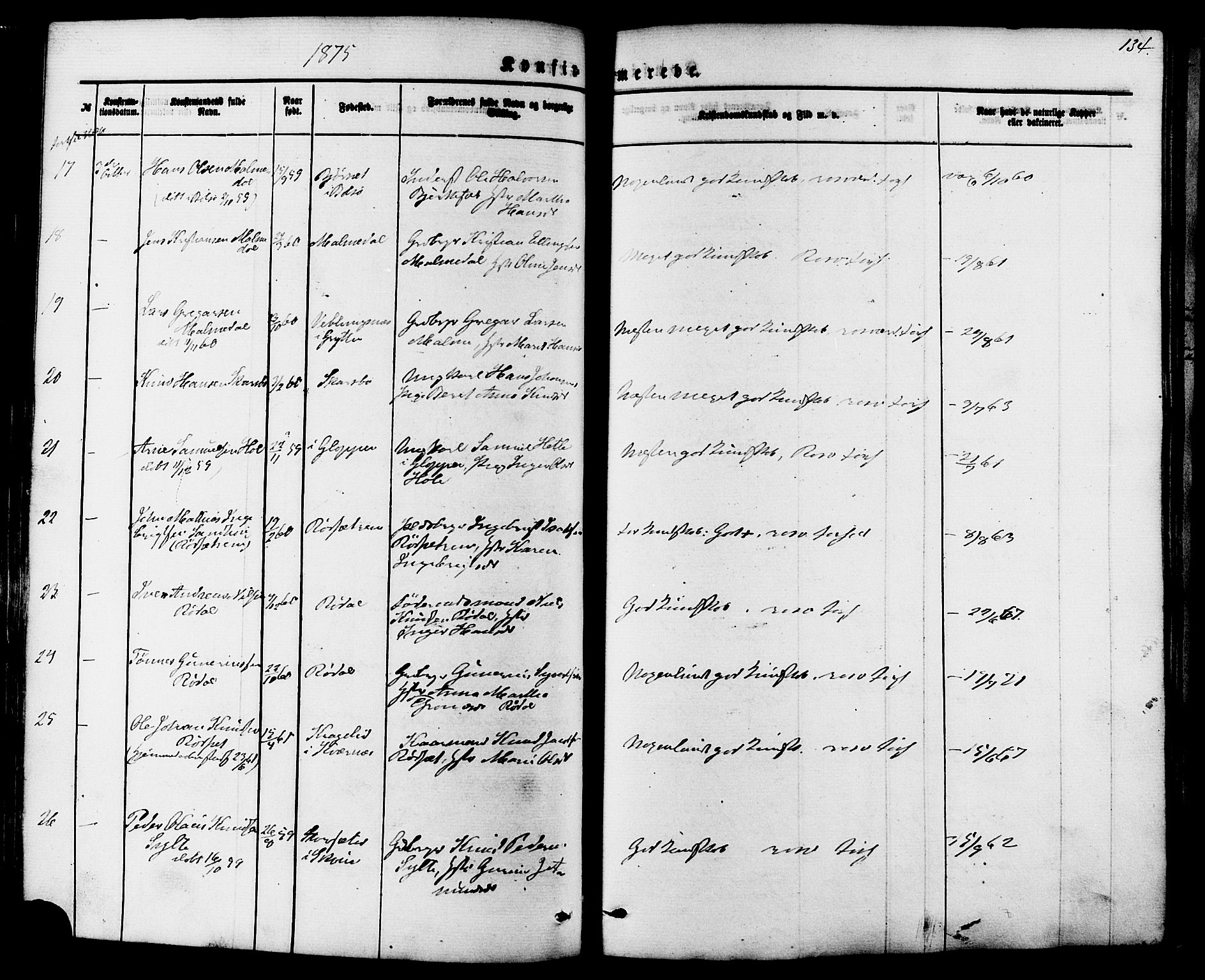 Ministerialprotokoller, klokkerbøker og fødselsregistre - Møre og Romsdal, SAT/A-1454/565/L0749: Parish register (official) no. 565A03, 1871-1886, p. 134
