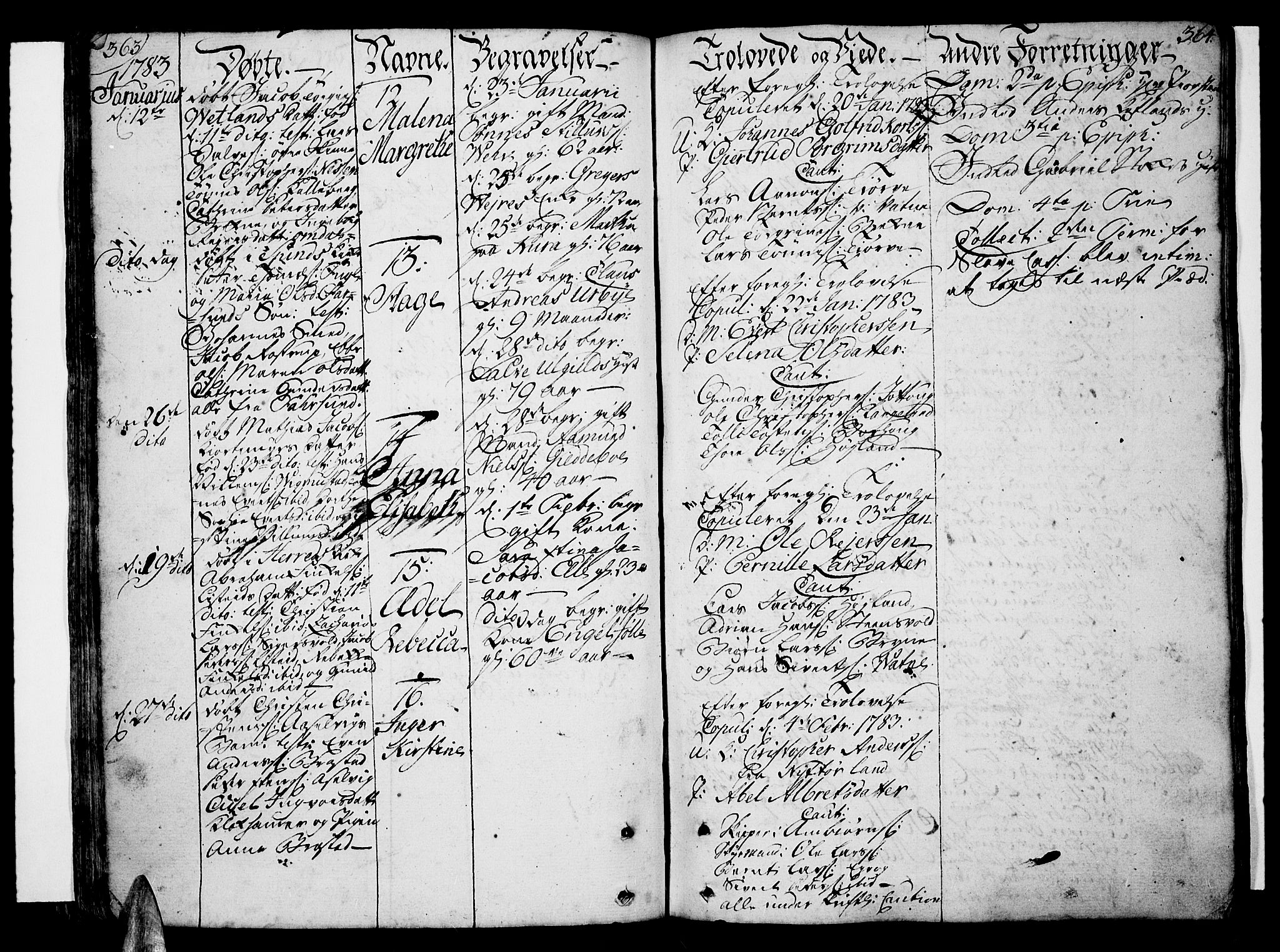 Lista sokneprestkontor, AV/SAK-1111-0027/F/Fa/L0004: Parish register (official) no. A 4, 1768-1794, p. 363-364