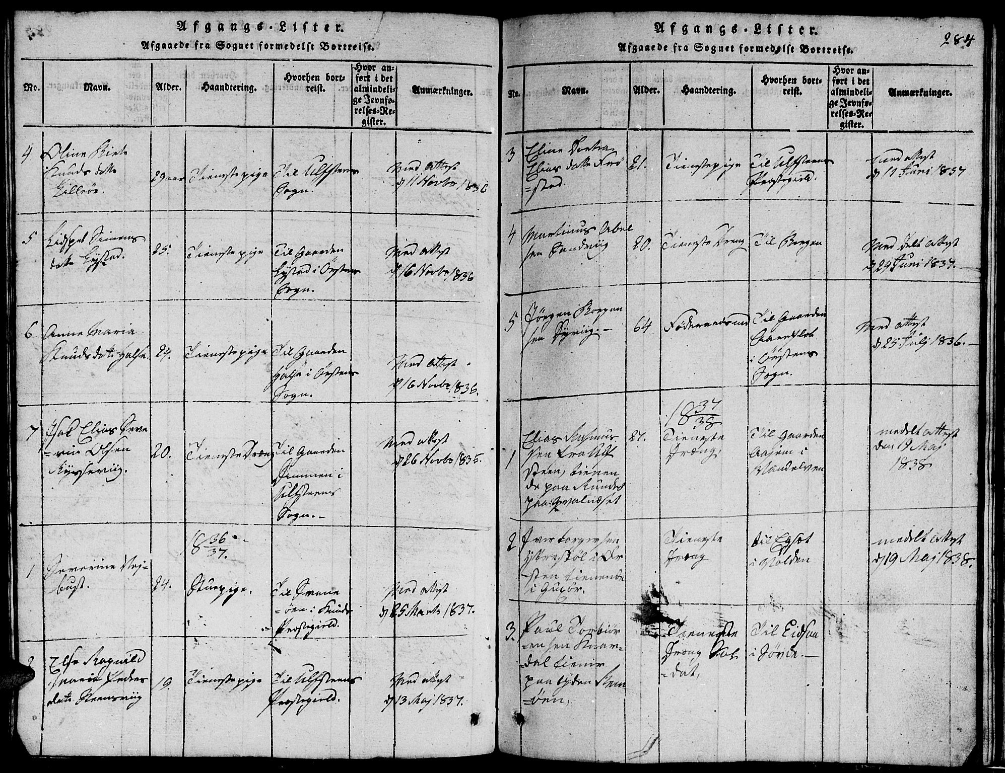 Ministerialprotokoller, klokkerbøker og fødselsregistre - Møre og Romsdal, AV/SAT-A-1454/507/L0078: Parish register (copy) no. 507C01, 1816-1840, p. 284