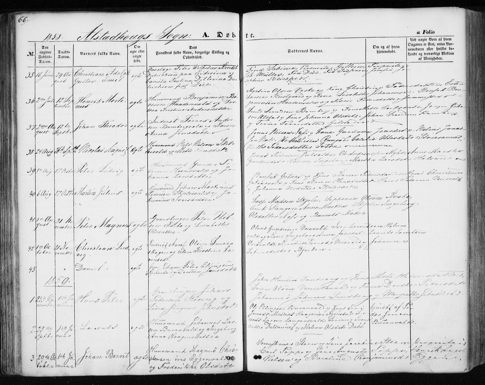 Ministerialprotokoller, klokkerbøker og fødselsregistre - Nord-Trøndelag, SAT/A-1458/717/L0154: Parish register (official) no. 717A07 /1, 1850-1862, p. 66