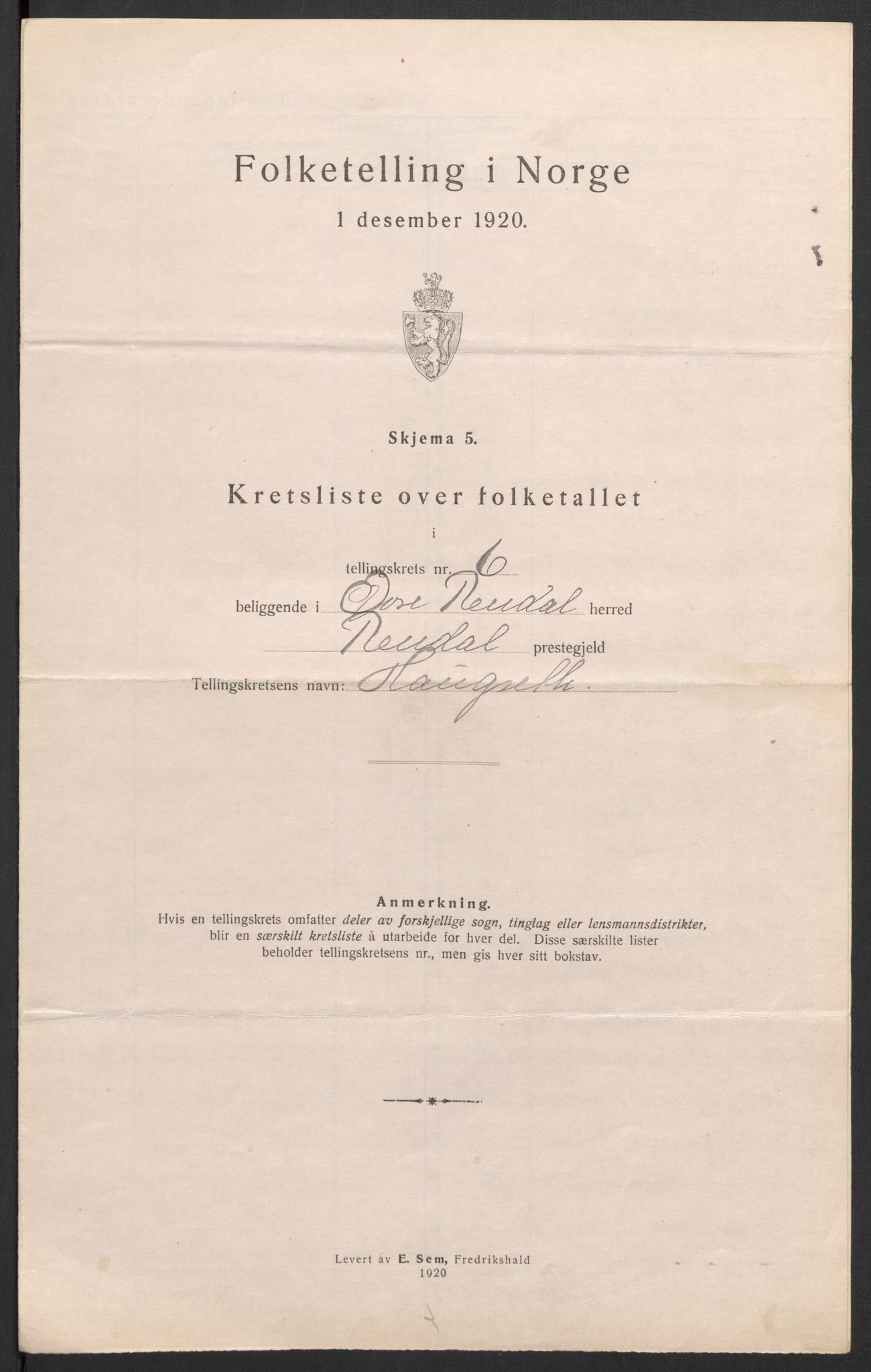 SAH, 1920 census for Øvre Rendal, 1920, p. 24
