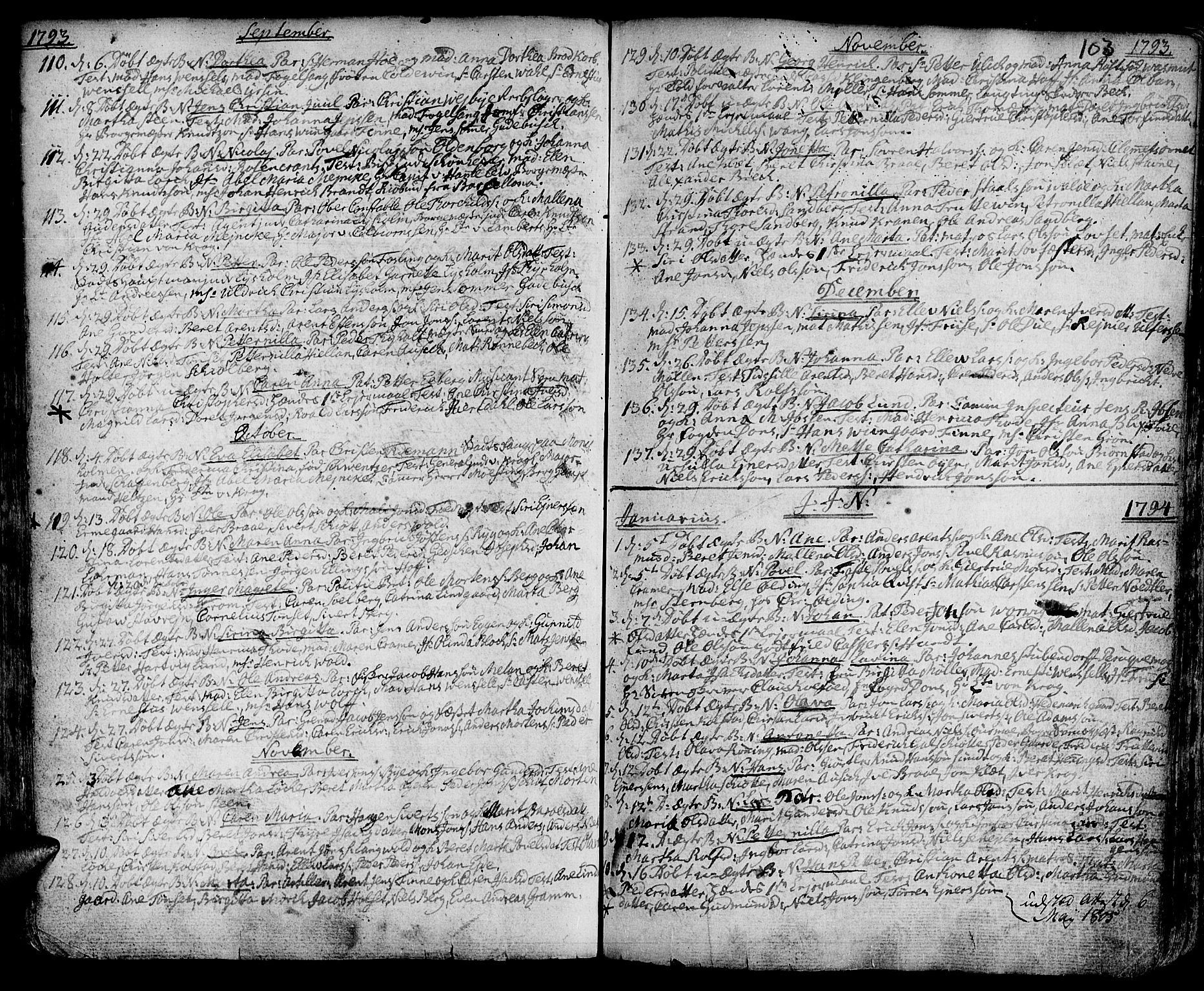 Ministerialprotokoller, klokkerbøker og fødselsregistre - Sør-Trøndelag, SAT/A-1456/601/L0039: Parish register (official) no. 601A07, 1770-1819, p. 103