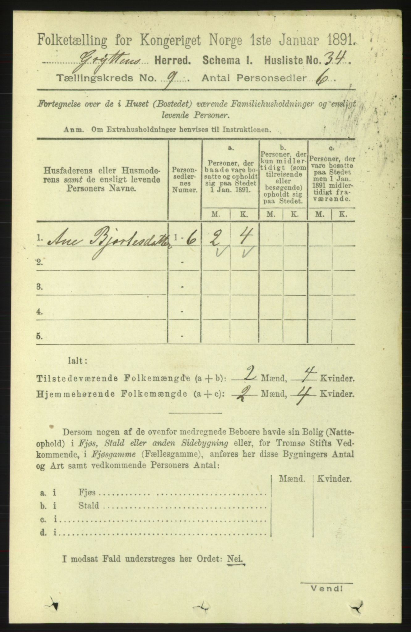 RA, 1891 census for 1539 Grytten, 1891, p. 3356