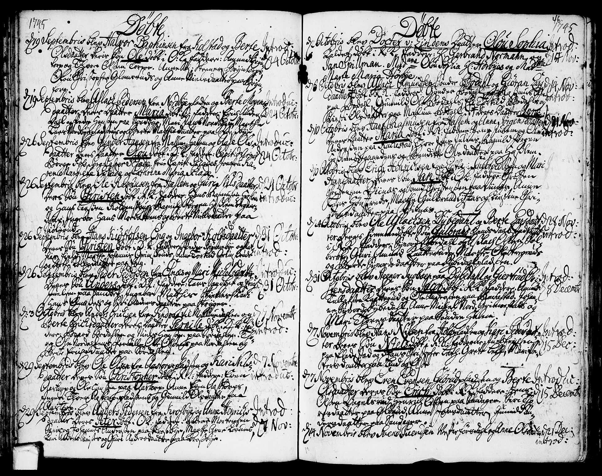 Rakkestad prestekontor Kirkebøker, AV/SAO-A-2008/F/Fa/L0002: Parish register (official) no. I 2, 1741-1751, p. 46