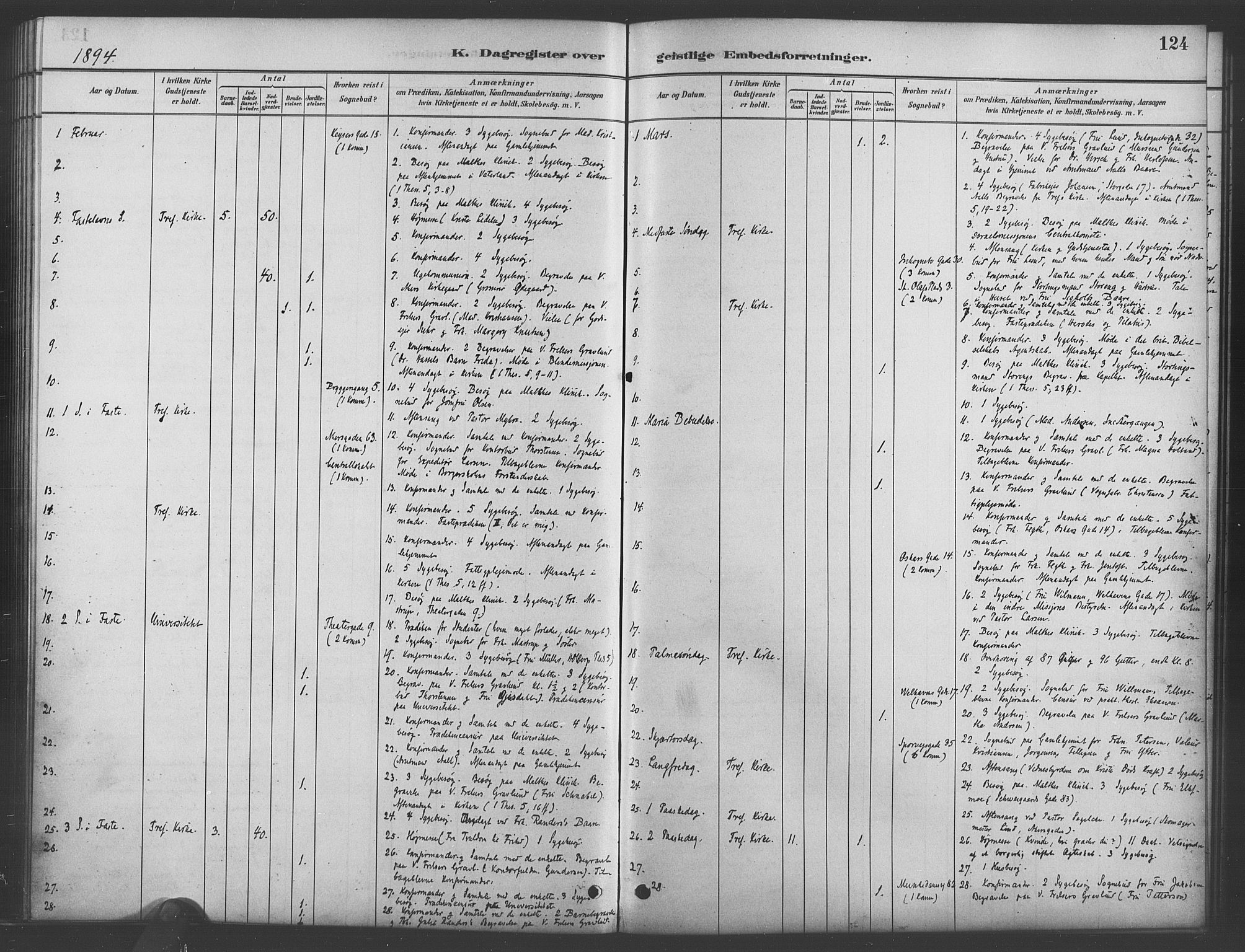 Trefoldighet prestekontor Kirkebøker, AV/SAO-A-10882/I/Ia/L0003: Diary records no. 3, 1881-1901, p. 124