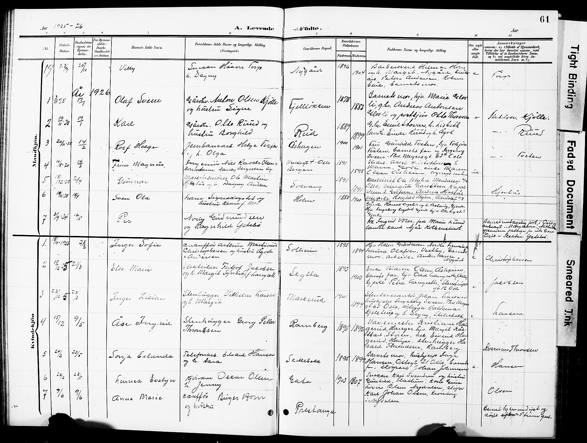 Nittedal prestekontor Kirkebøker, SAO/A-10365a/G/Ga/L0003: Parish register (copy) no. I 3, 1902-1929, p. 61