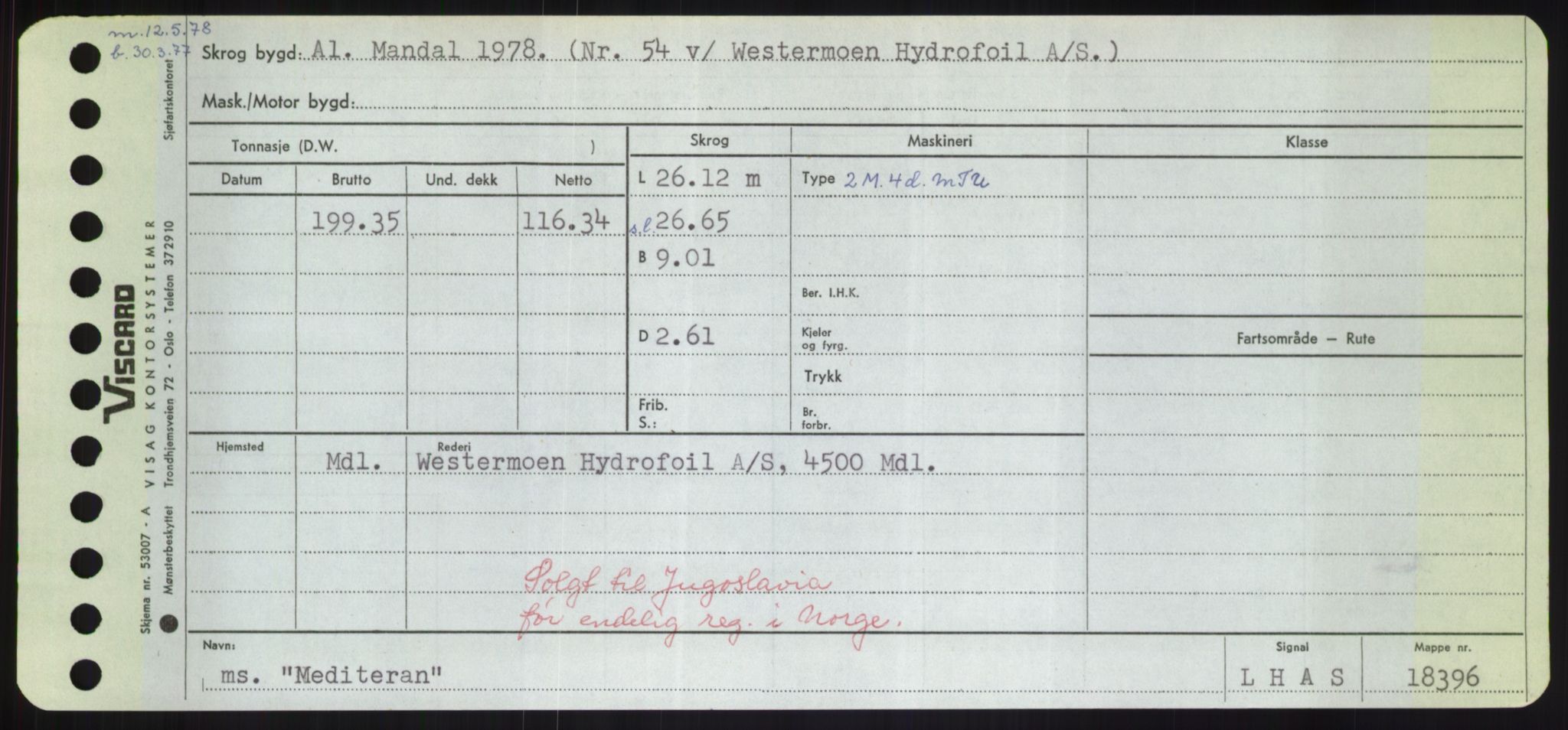 Sjøfartsdirektoratet med forløpere, Skipsmålingen, RA/S-1627/H/Hd/L0024: Fartøy, M-Mim, p. 435