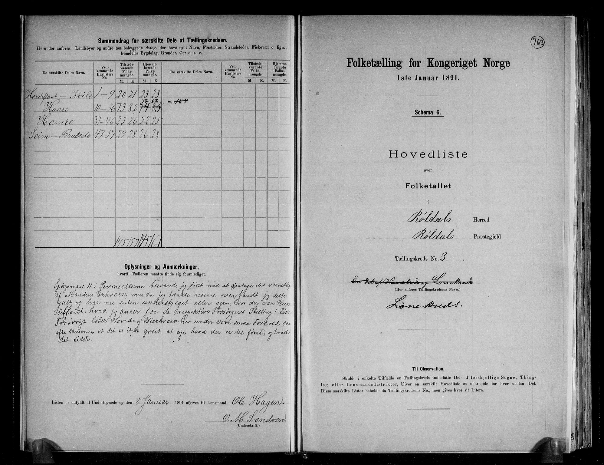 RA, 1891 census for 1229 Røldal, 1891, p. 10