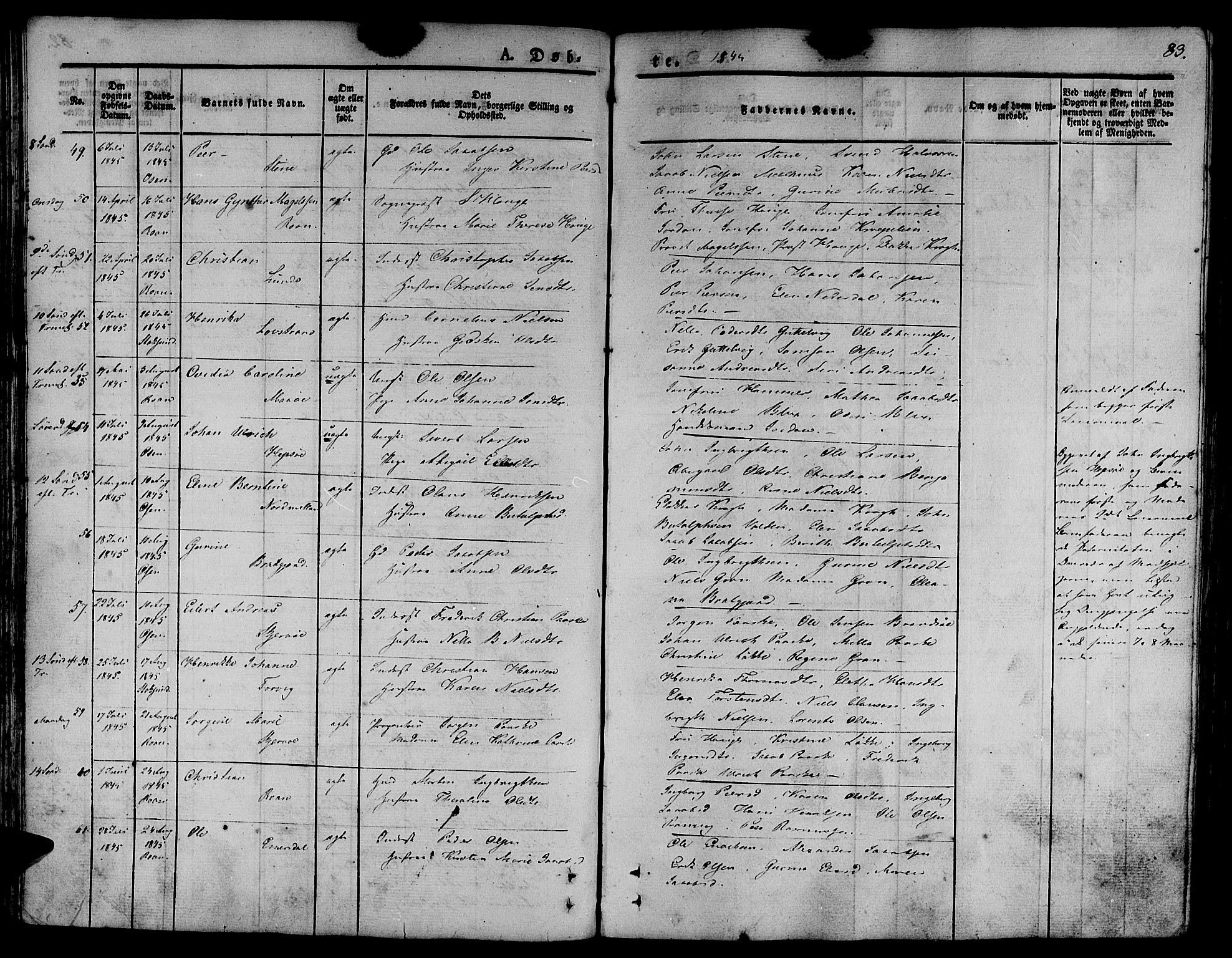 Ministerialprotokoller, klokkerbøker og fødselsregistre - Sør-Trøndelag, SAT/A-1456/657/L0703: Parish register (official) no. 657A04, 1831-1846, p. 83