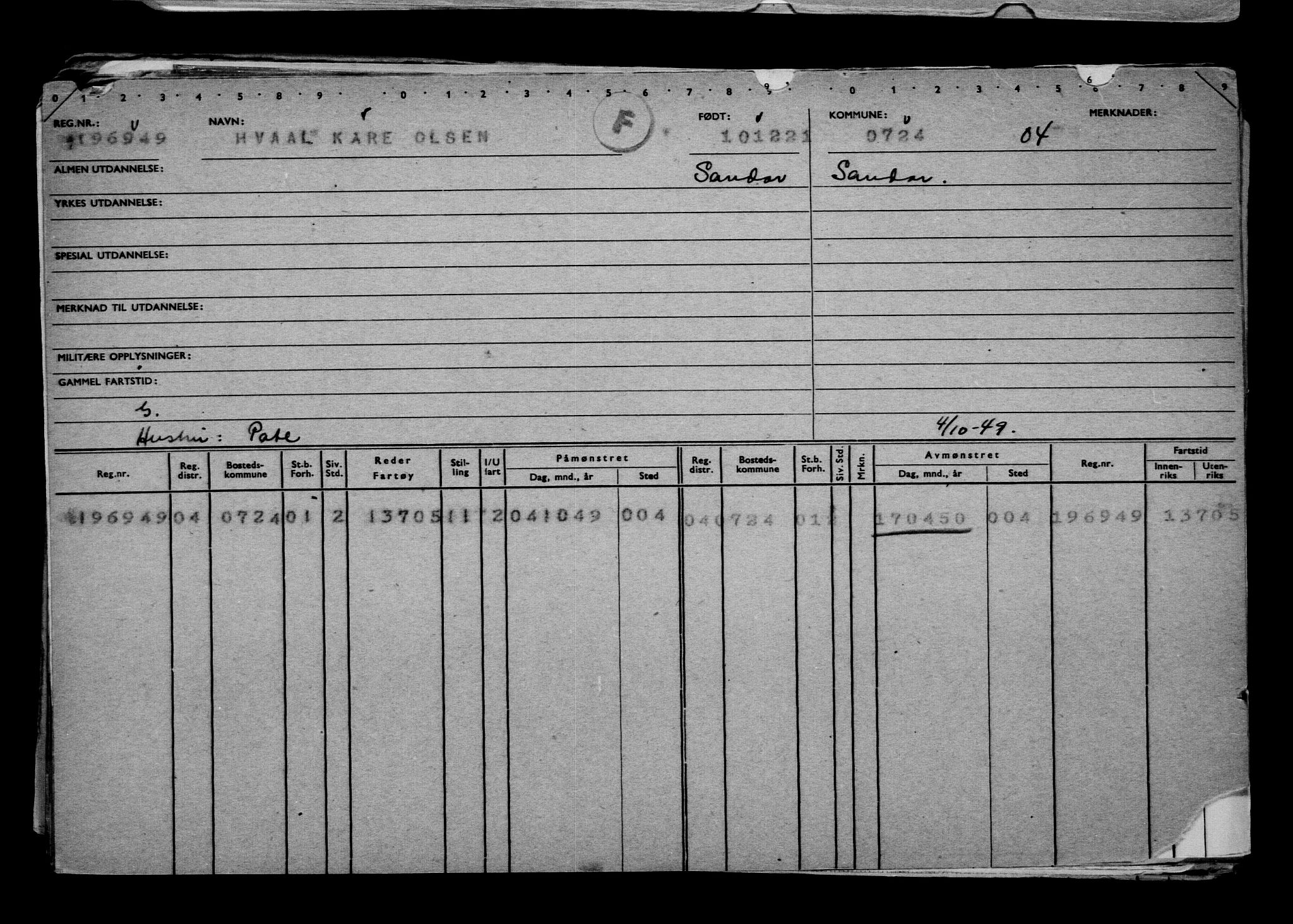 Direktoratet for sjømenn, AV/RA-S-3545/G/Gb/L0200: Hovedkort, 1921, p. 536