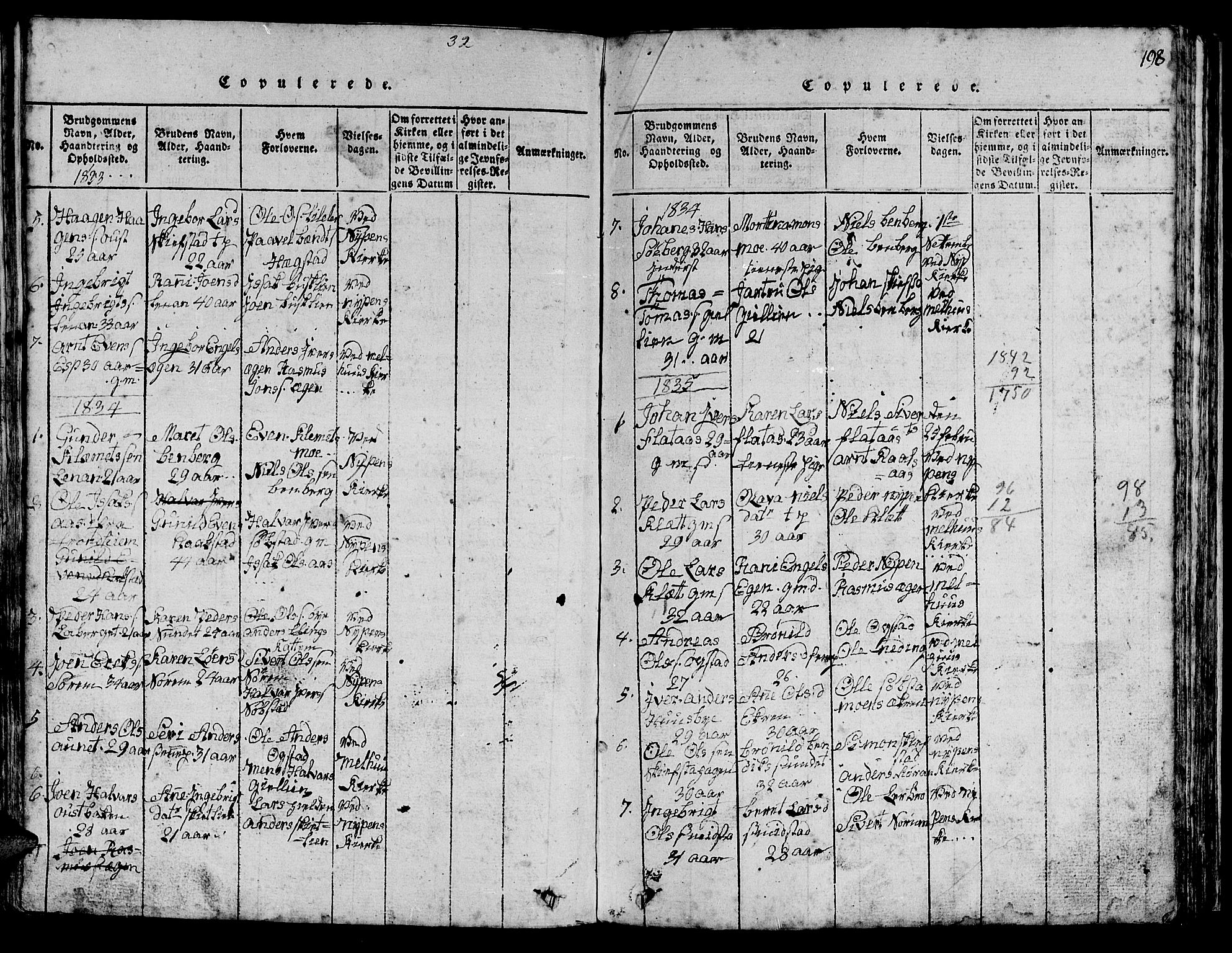 Ministerialprotokoller, klokkerbøker og fødselsregistre - Sør-Trøndelag, SAT/A-1456/613/L0393: Parish register (copy) no. 613C01, 1816-1886, p. 198
