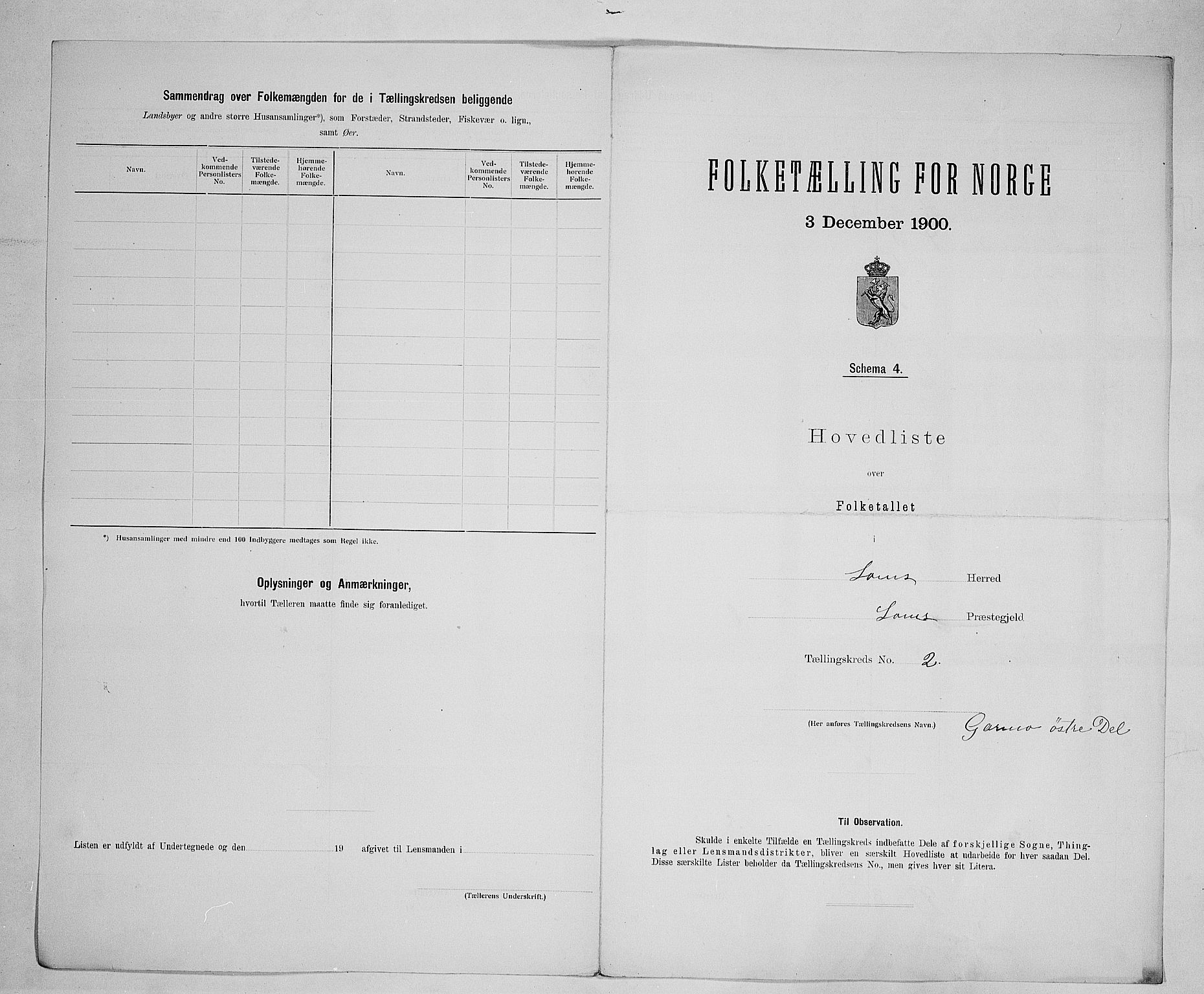 SAH, 1900 census for Lom, 1900, p. 20