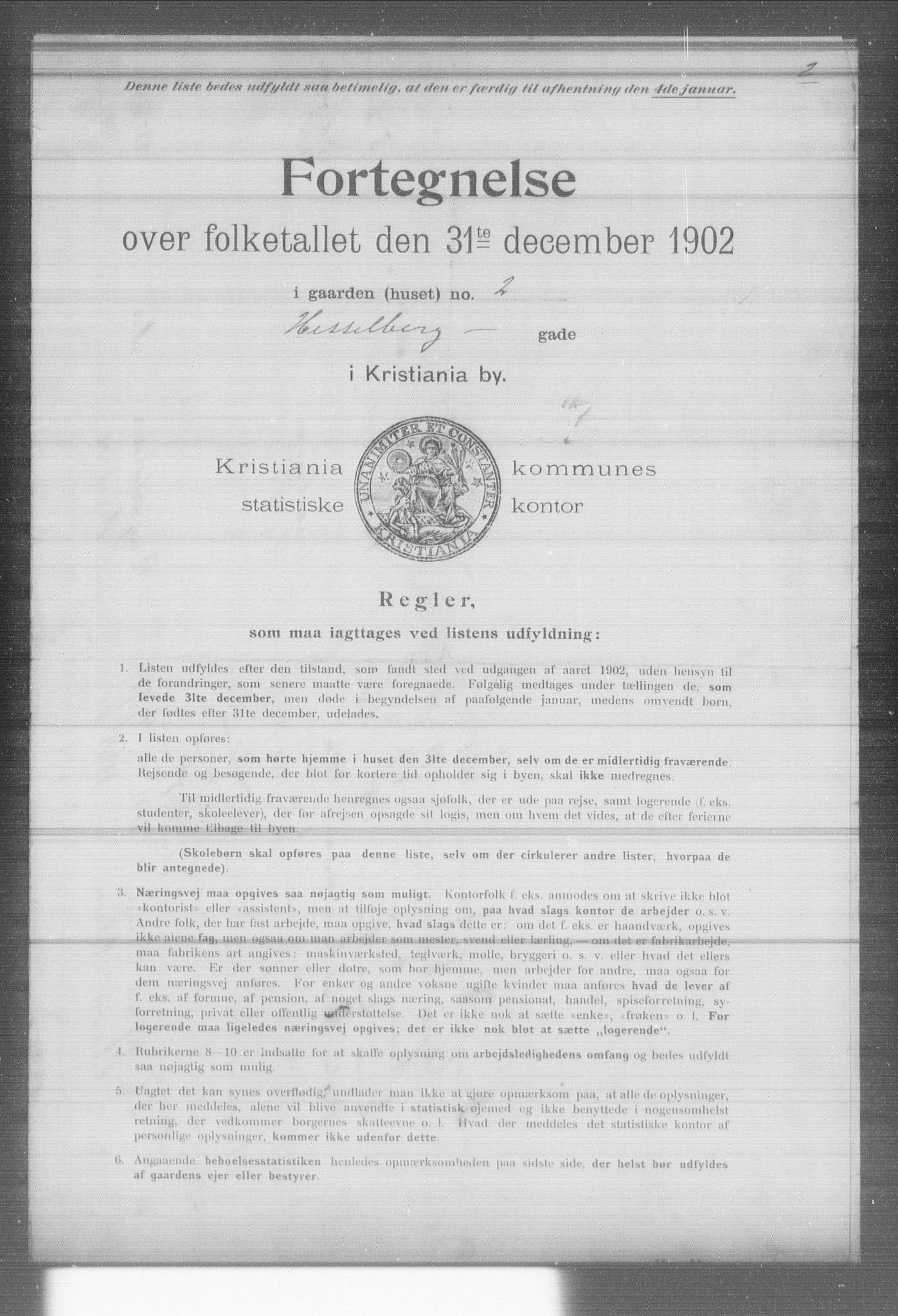 OBA, Municipal Census 1902 for Kristiania, 1902, p. 7592