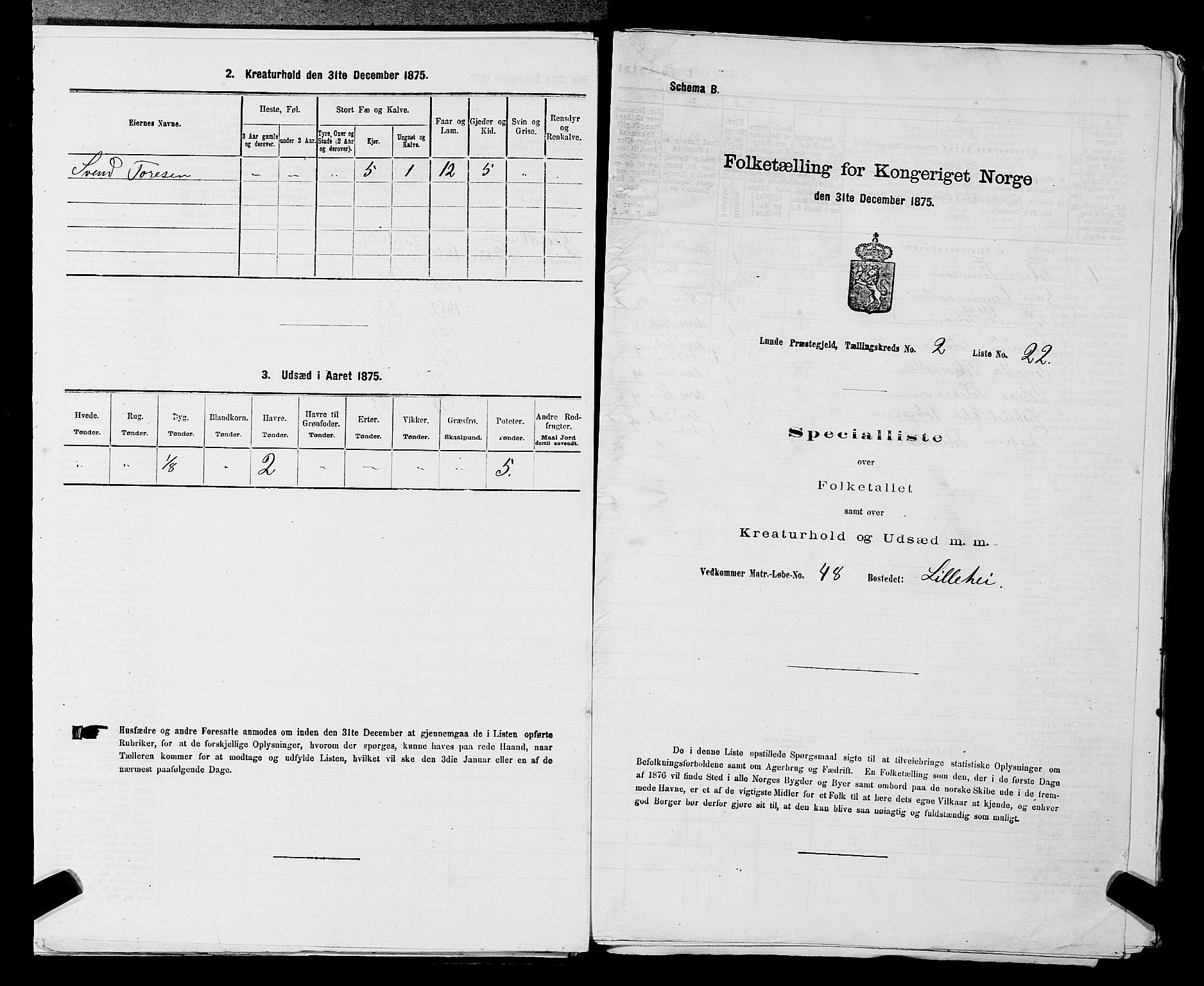 SAST, 1875 census for 1112P Lund, 1875, p. 149