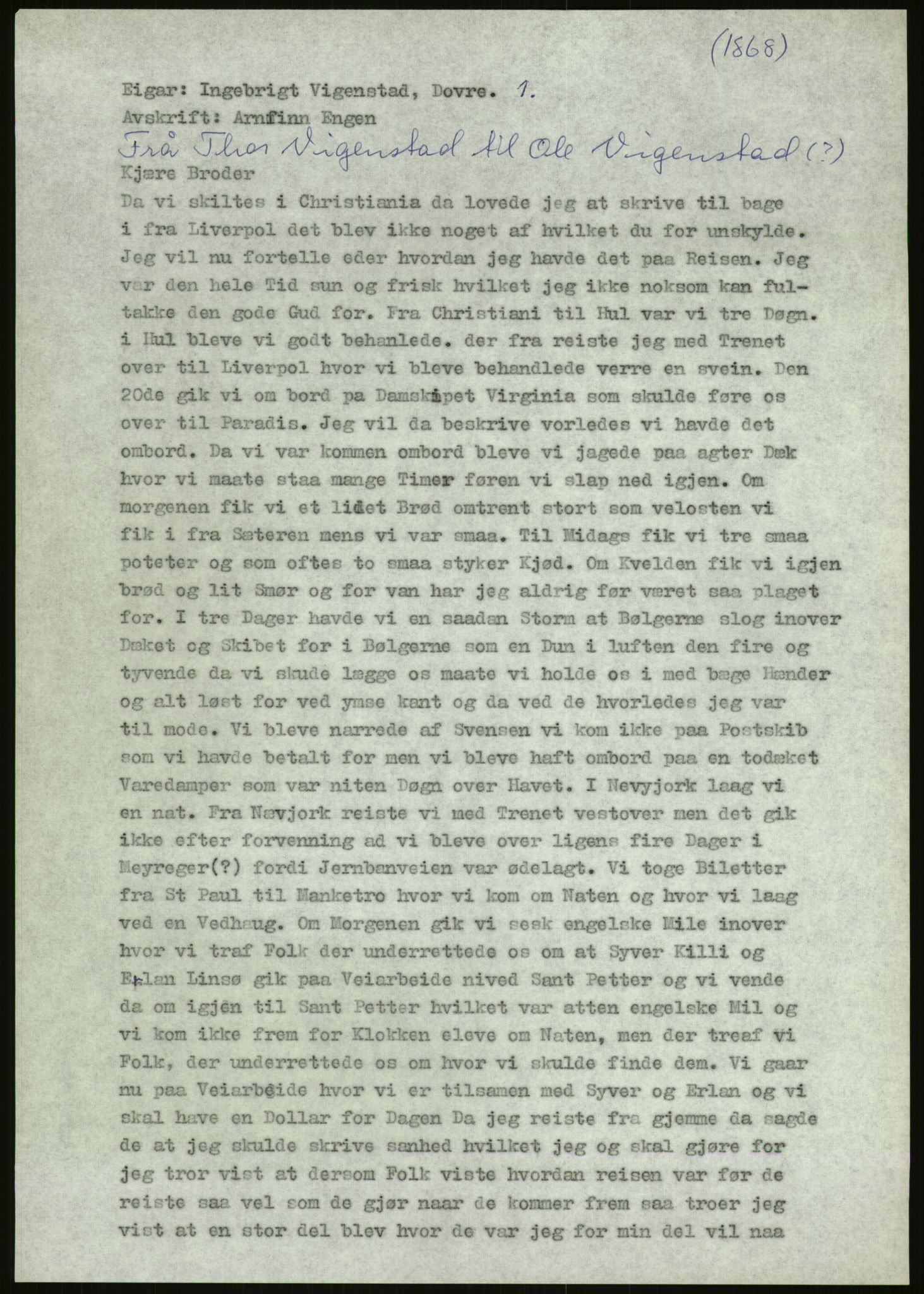 Samlinger til kildeutgivelse, Amerikabrevene, AV/RA-EA-4057/F/L0011: Innlån fra Oppland: Bræin - Knudsen, 1838-1914, p. 227