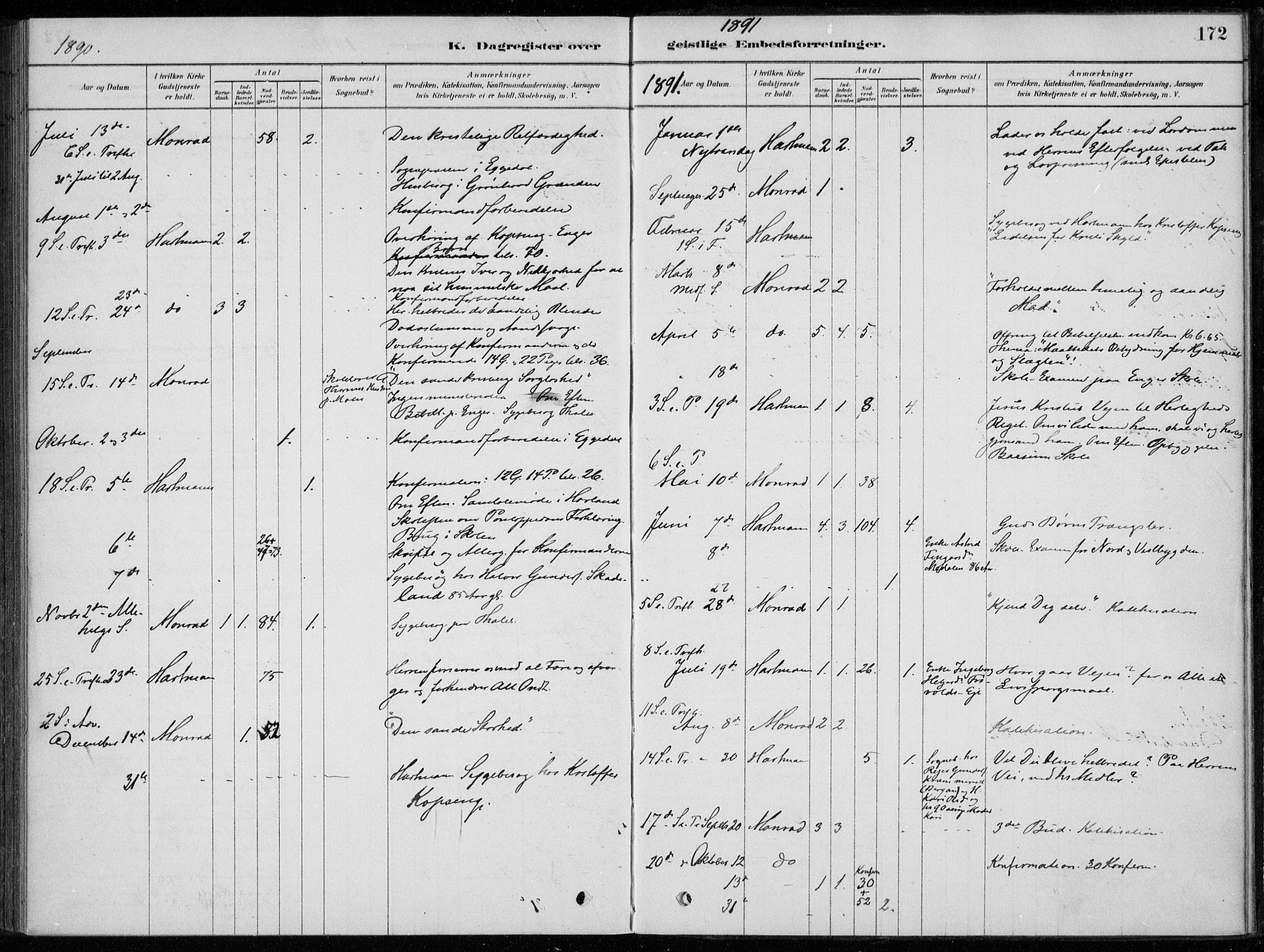 Sigdal kirkebøker, SAKO/A-245/F/Fc/L0001: Parish register (official) no. III 1, 1879-1893, p. 172