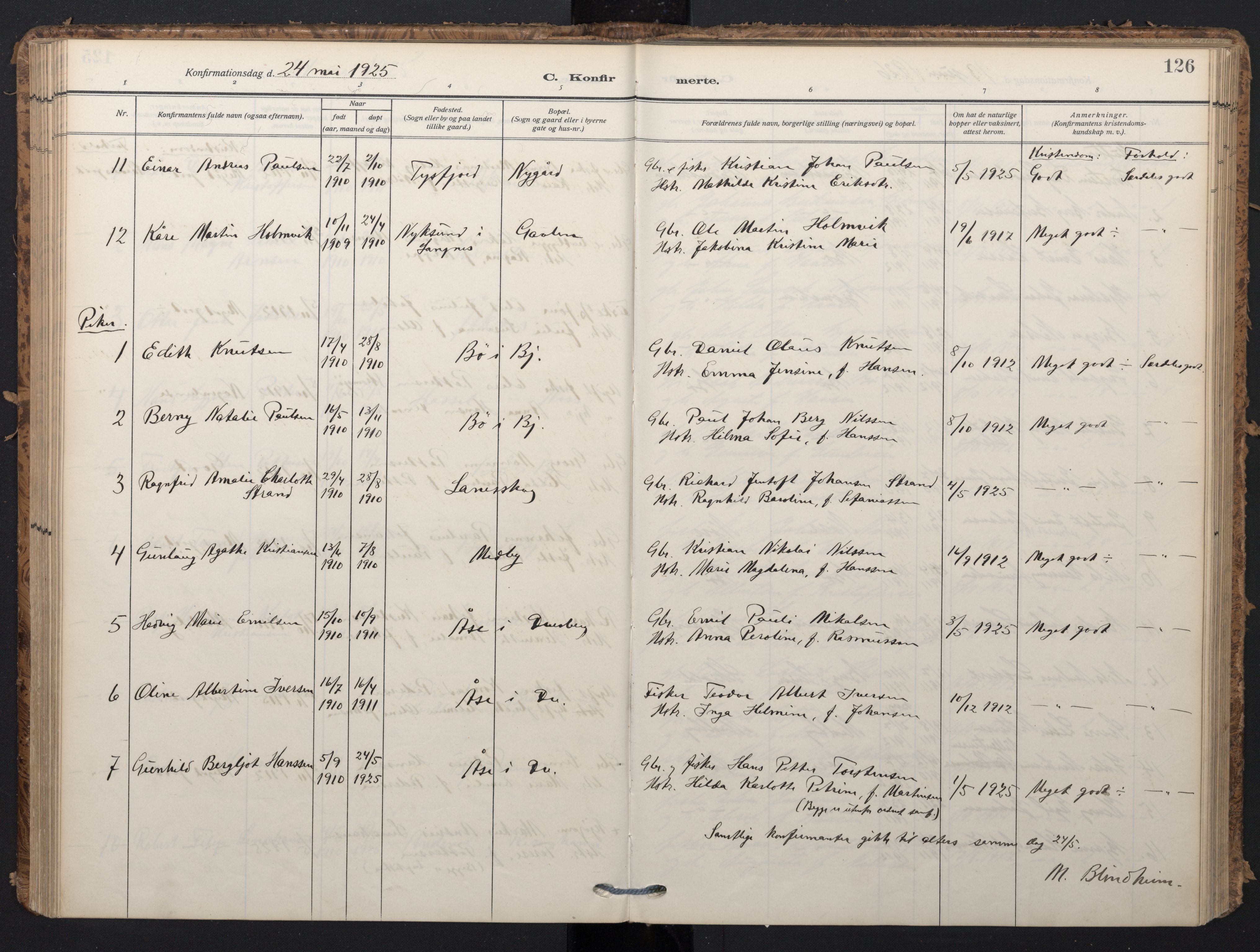 Ministerialprotokoller, klokkerbøker og fødselsregistre - Nordland, SAT/A-1459/898/L1423: Parish register (official) no. 898A03, 1909-1928, p. 126