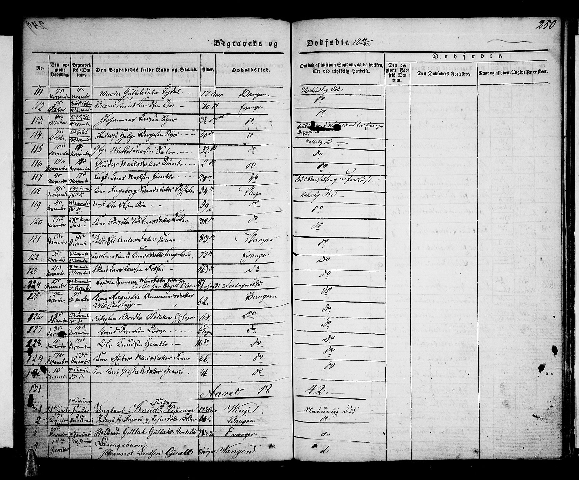 Voss sokneprestembete, AV/SAB-A-79001/H/Haa: Parish register (official) no. A 13, 1836-1851, p. 250