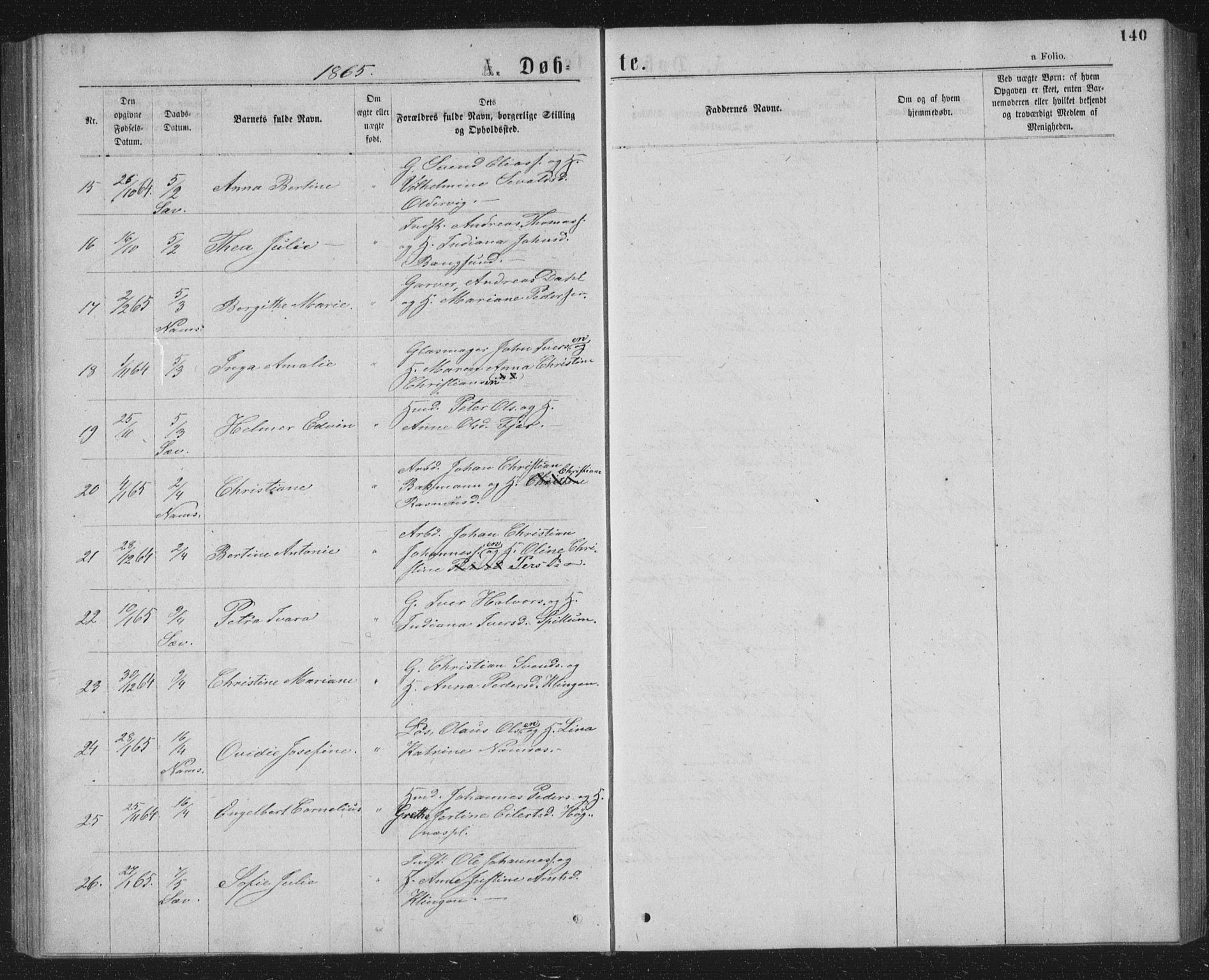 Ministerialprotokoller, klokkerbøker og fødselsregistre - Nord-Trøndelag, AV/SAT-A-1458/768/L0566: Parish register (official) no. 768A01, 1836-1865, p. 140